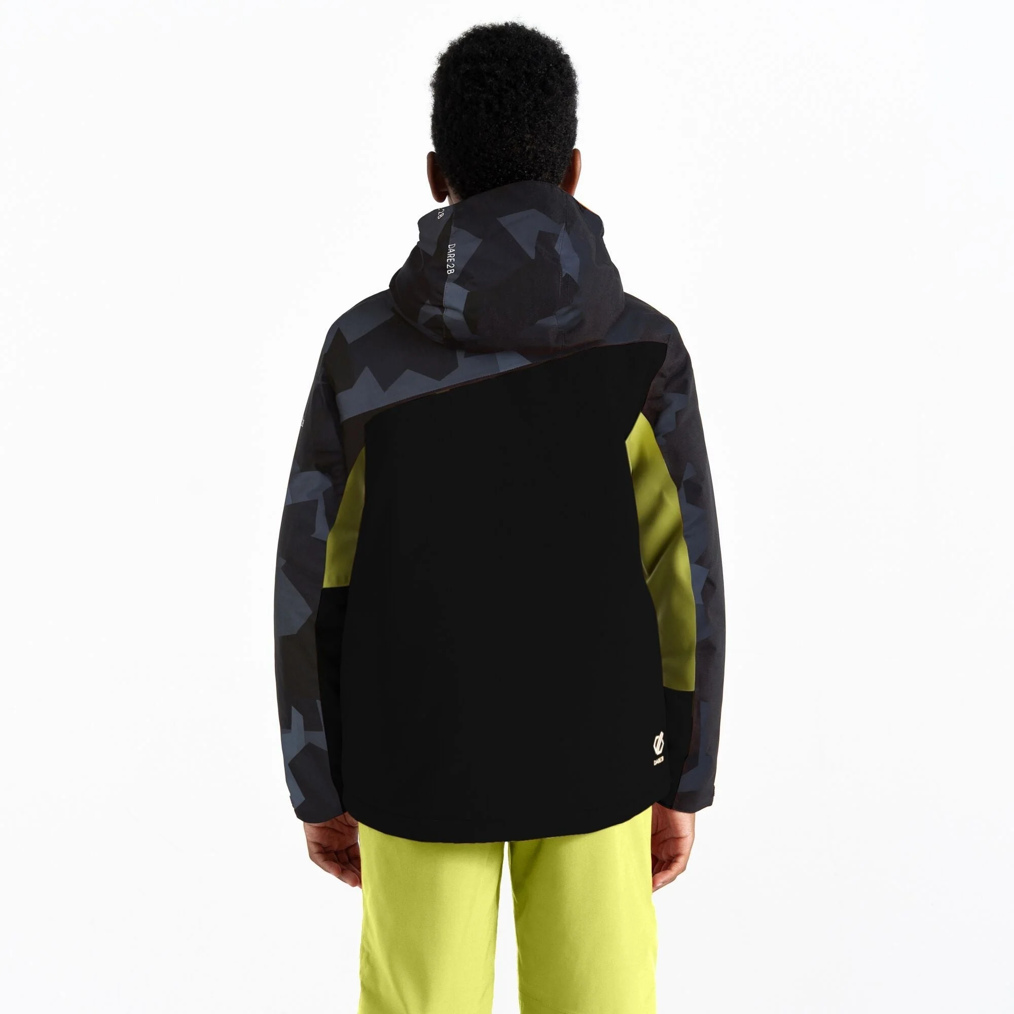 Dare2B Kids' Humour II Ski Jacket | Yellow Black Camo - Image 3