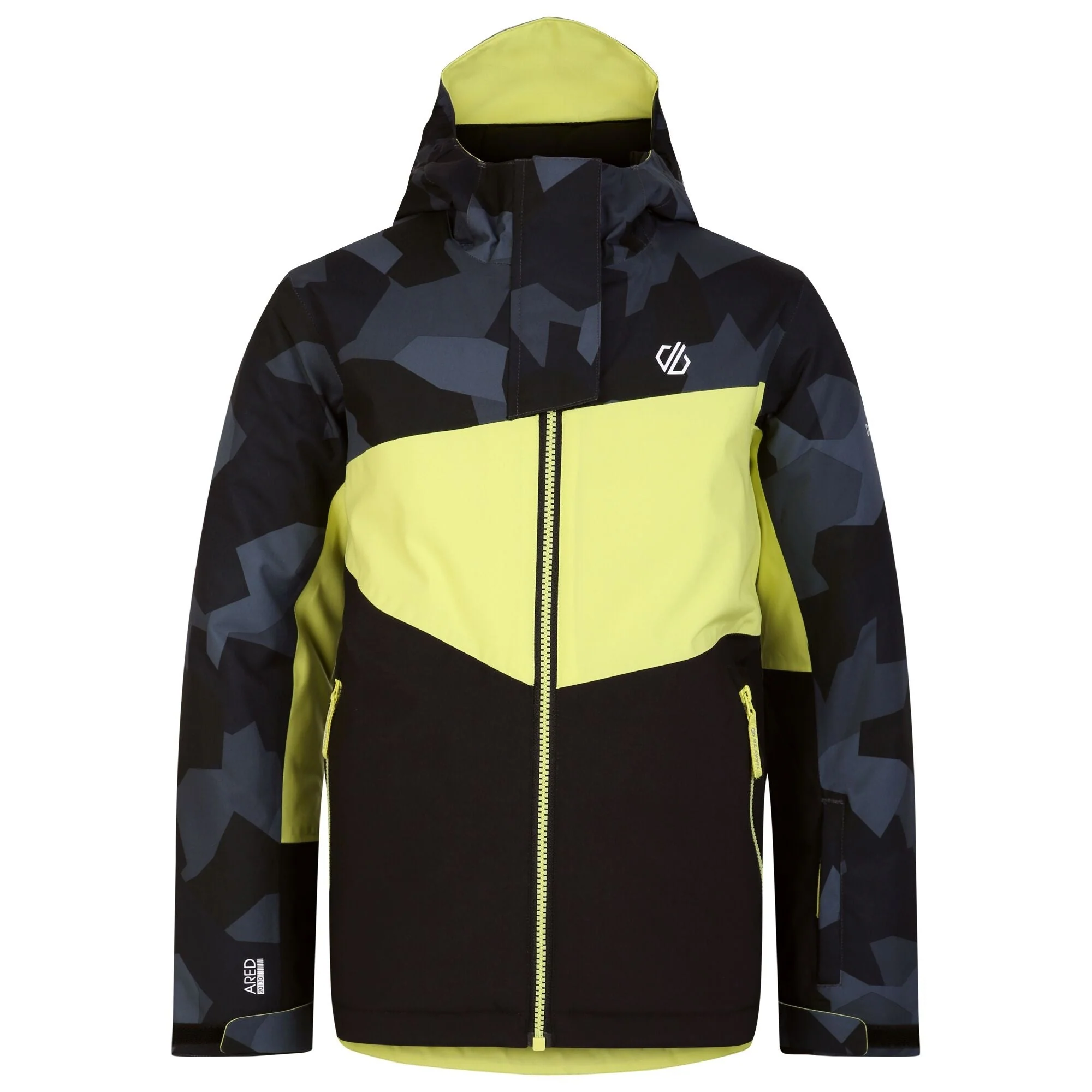 Dare2B Kids' Humour II Ski Jacket | Yellow Black Camo - Image 5