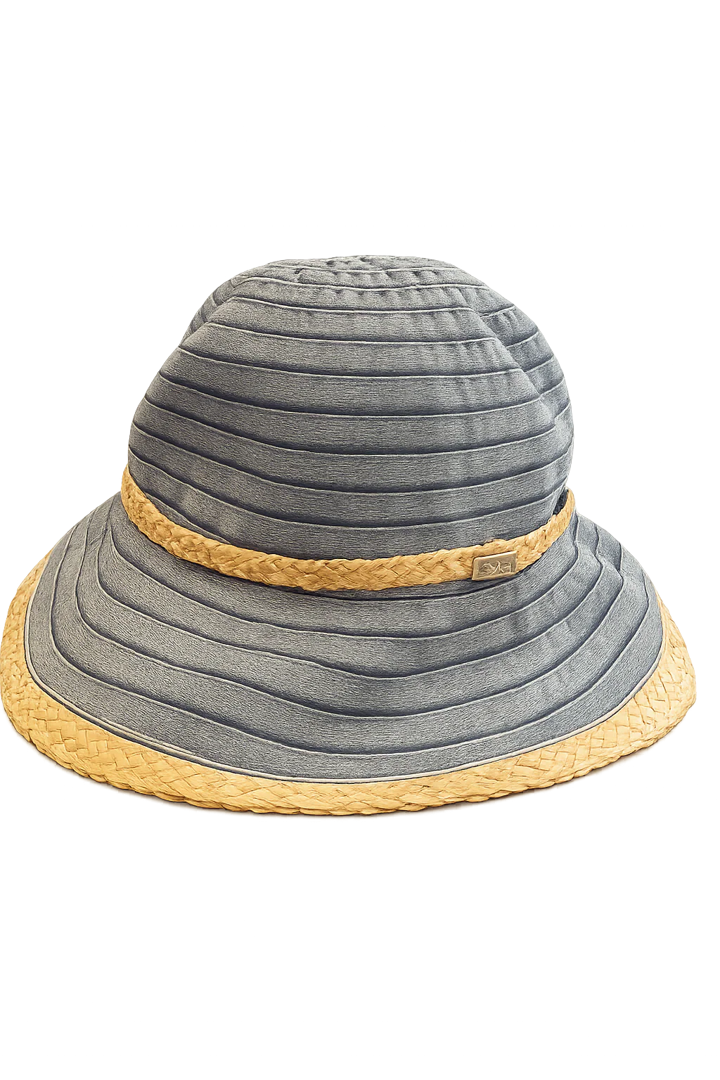 Ladies bucket hat with straw trim - Image 6