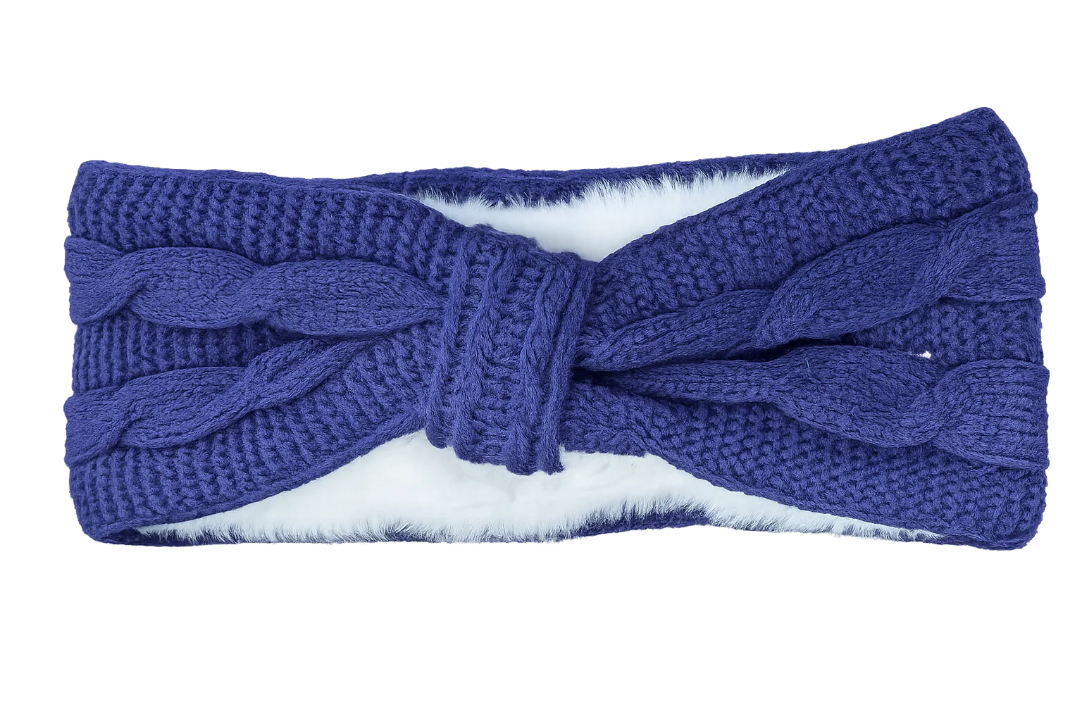 Ladies Chunky Knitted Headband with Faux Fur Lining - Image 5
