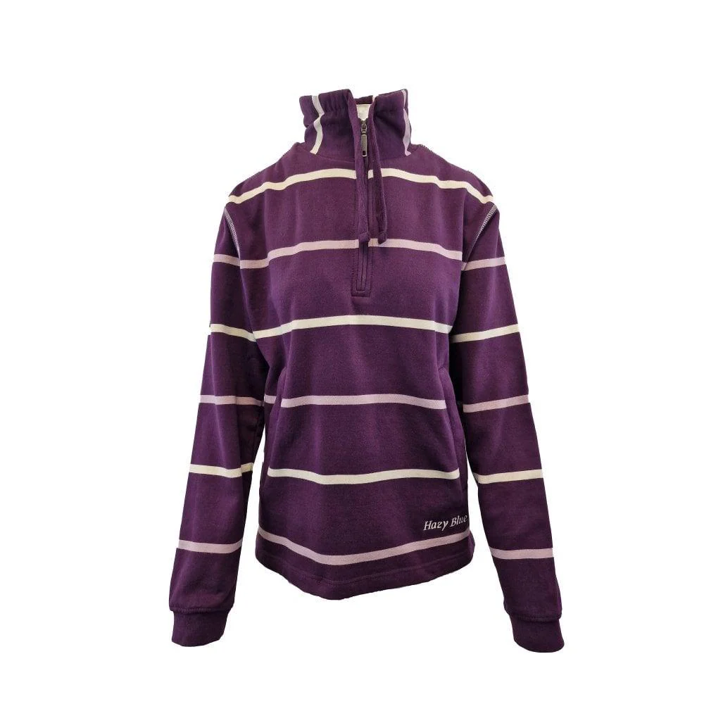 Hazy Blue Womens Half Zip Pullover Sweatshirts - Lizzy - Image 3
