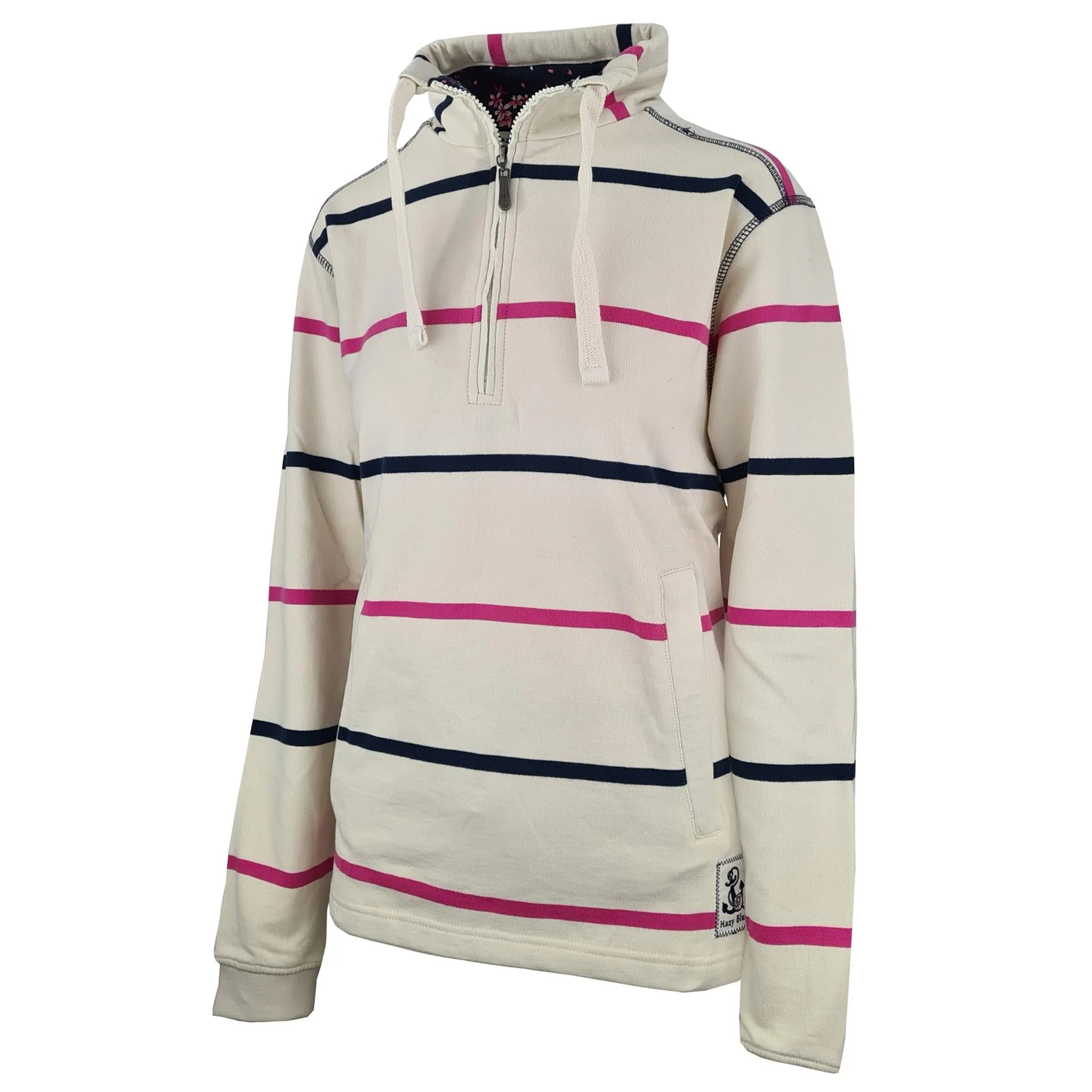 Hazy Blue Womens Half Zip Pullover Sweatshirts - Lizzy - Image 4