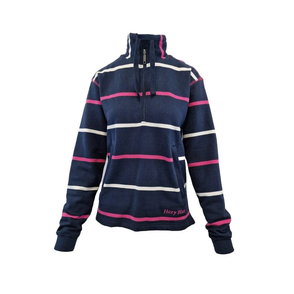 Hazy Blue Womens Half Zip Pullover Sweatshirts - Lizzy - Image 5