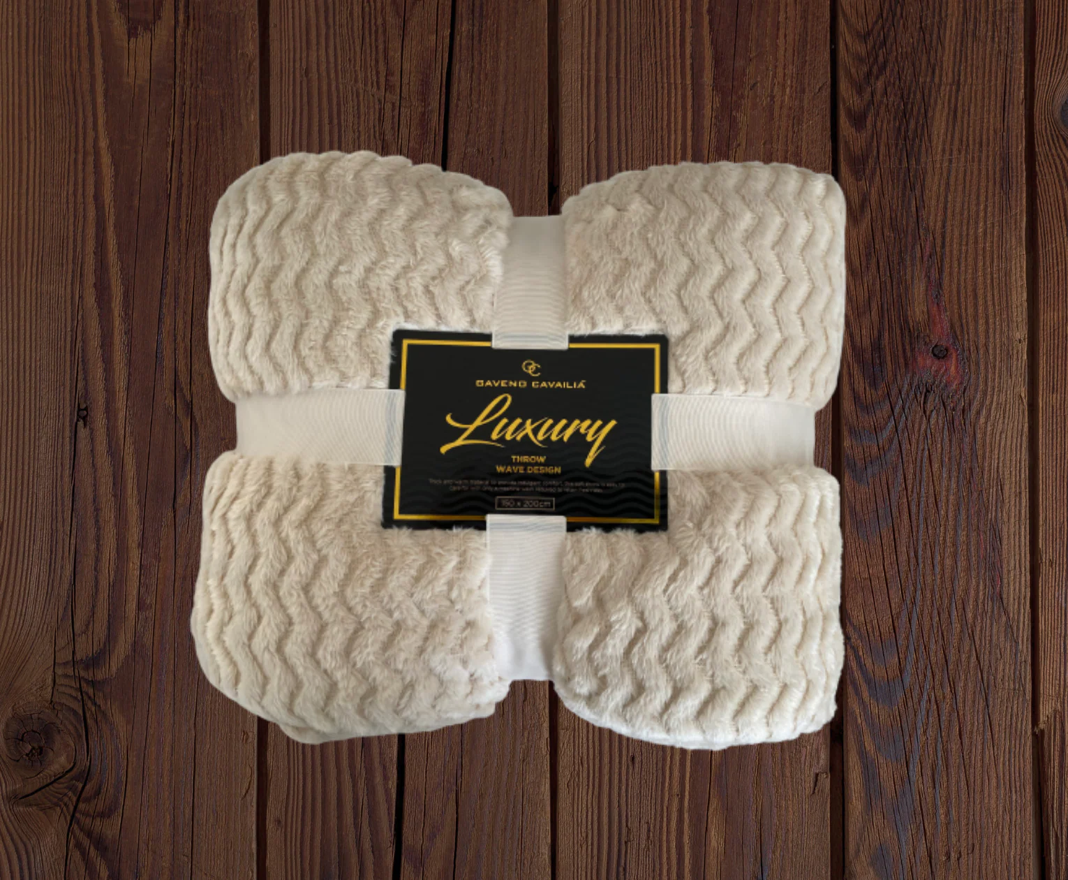 Luxury Wave Throw Warm Faux Fur Fleece Blanket - Image 3