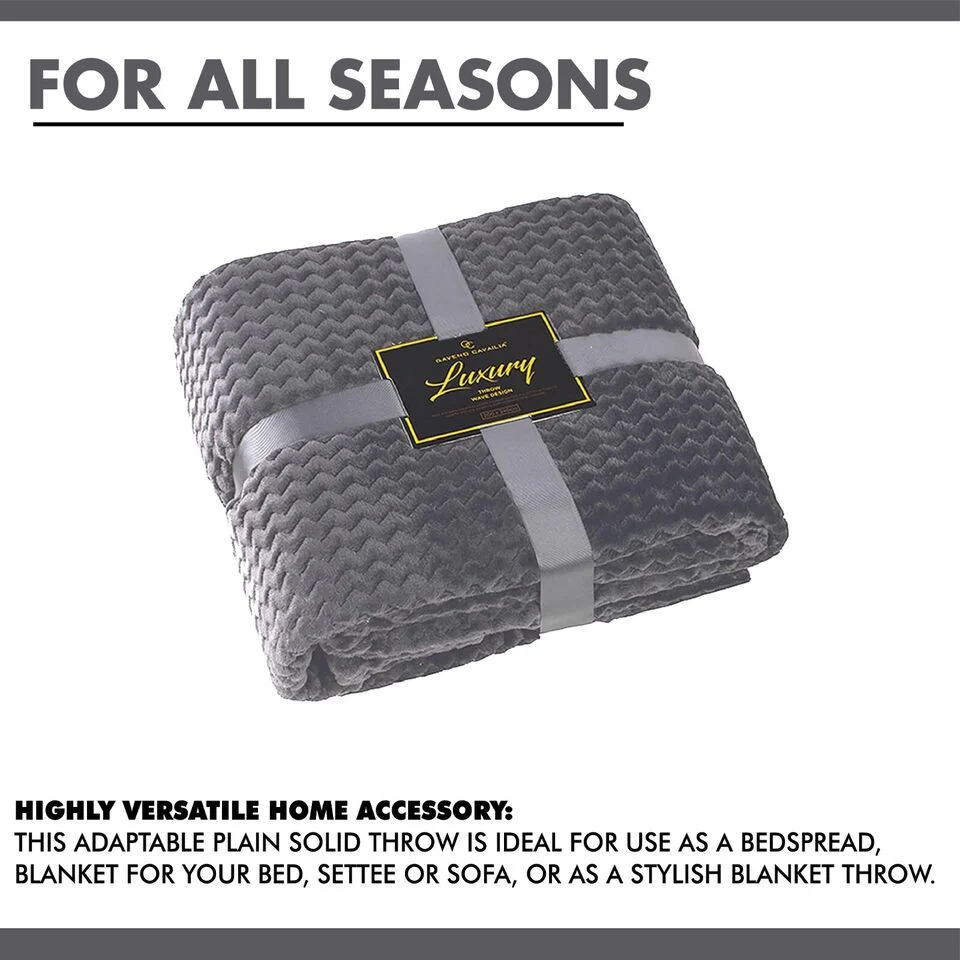 Luxury Wave Throw Warm Faux Fur Fleece Blanket - Image 6