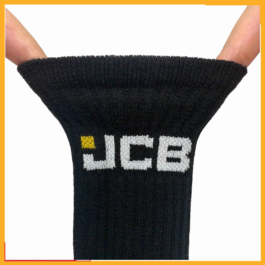 Men's Black Work Socks | JCB Workwear Range | 3 Pairs | U.K. Size 6-11 - Image 5
