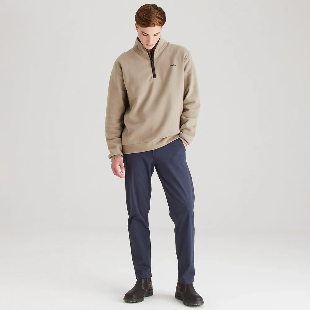 Men's Brancaster 1/4 Zip Top Smokey Olive - Image 10