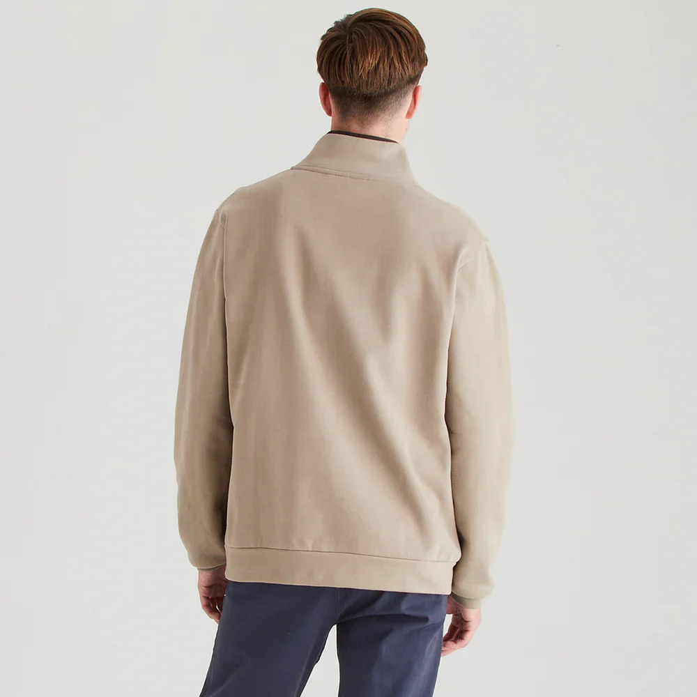 Men's Brancaster 1/4 Zip Top Smokey Olive - Image 11