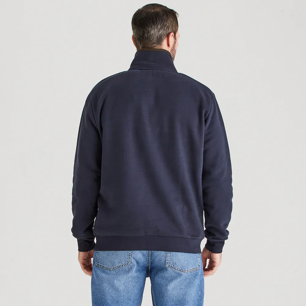 Men's Brancaster 1/4 Zip Top Smokey Olive - Image 5