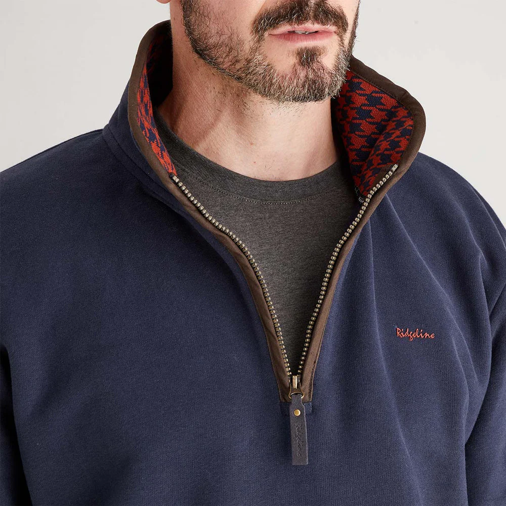 Men's Brancaster 1/4 Zip Top Smokey Olive - Image 6