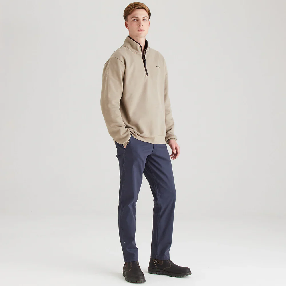 Men's Brancaster 1/4 Zip Top Smokey Olive - Image 9