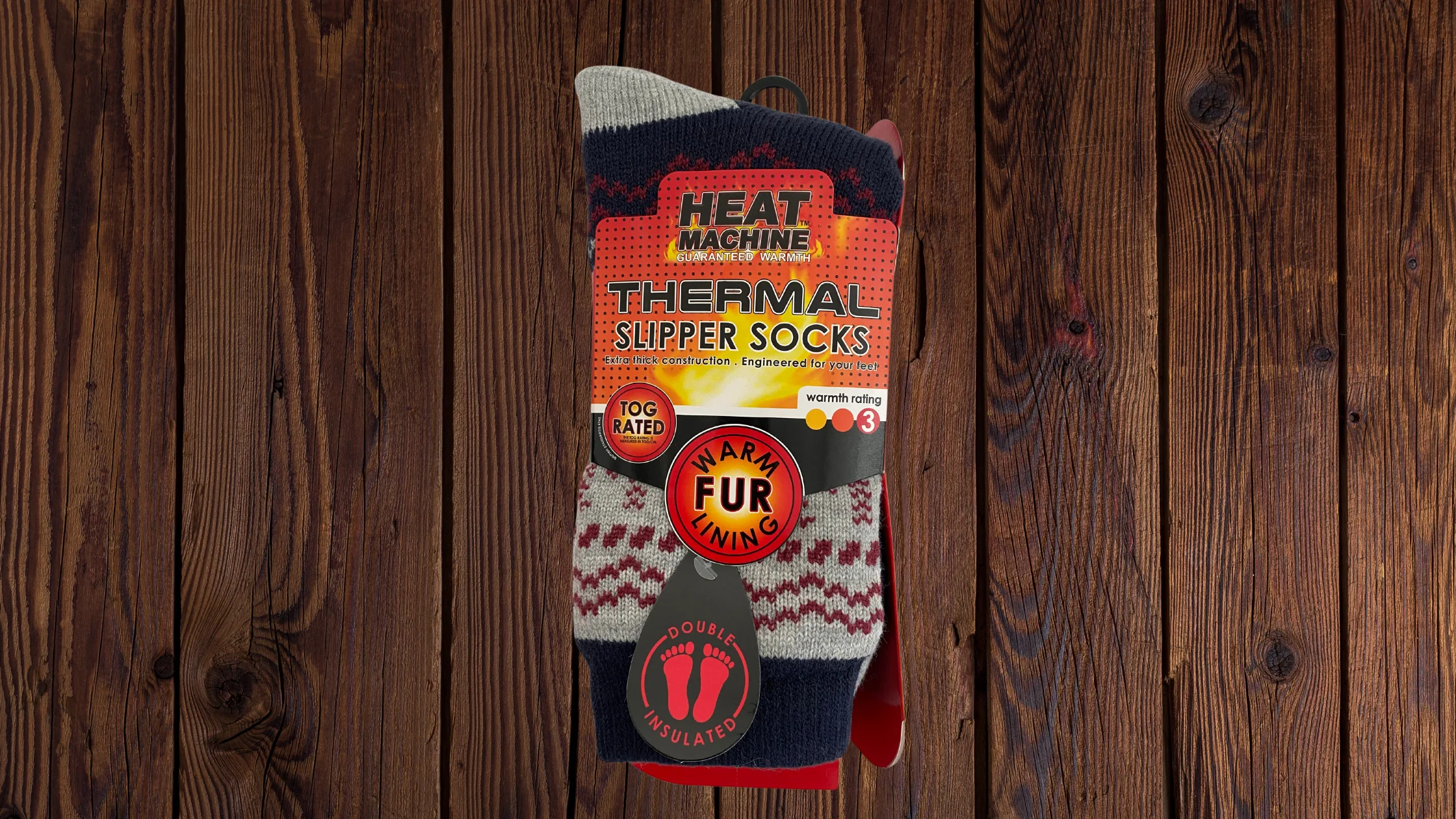 Mens Heat Machine Socks Thermal Tog 2.3 Warm Winter Slipper Socks - Snow Flake - Image 4