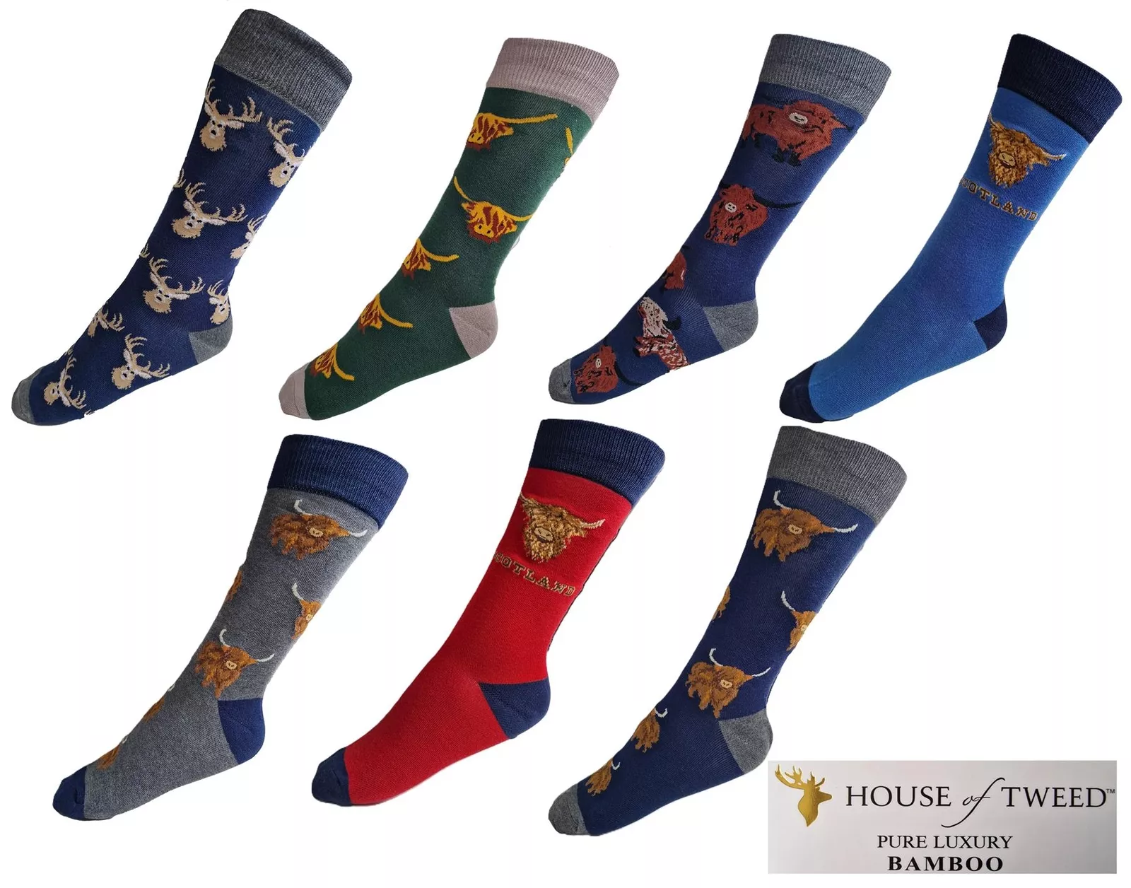 Mens House Of Tweed Luxury Mens Premium Bamboo Socks Scotland Clans - Image 17