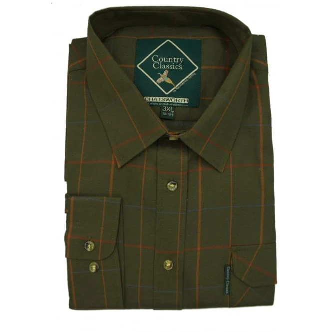 Country Classics Mens Long Sleeve Check Shirt - Chatsworth Green - Image 5