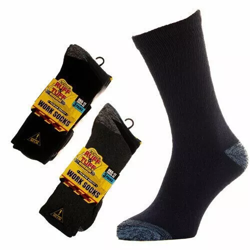 Mens Ruff & Tuff Work Reinforced Heel & Toe Work Socks UK 6-11 - Image 2