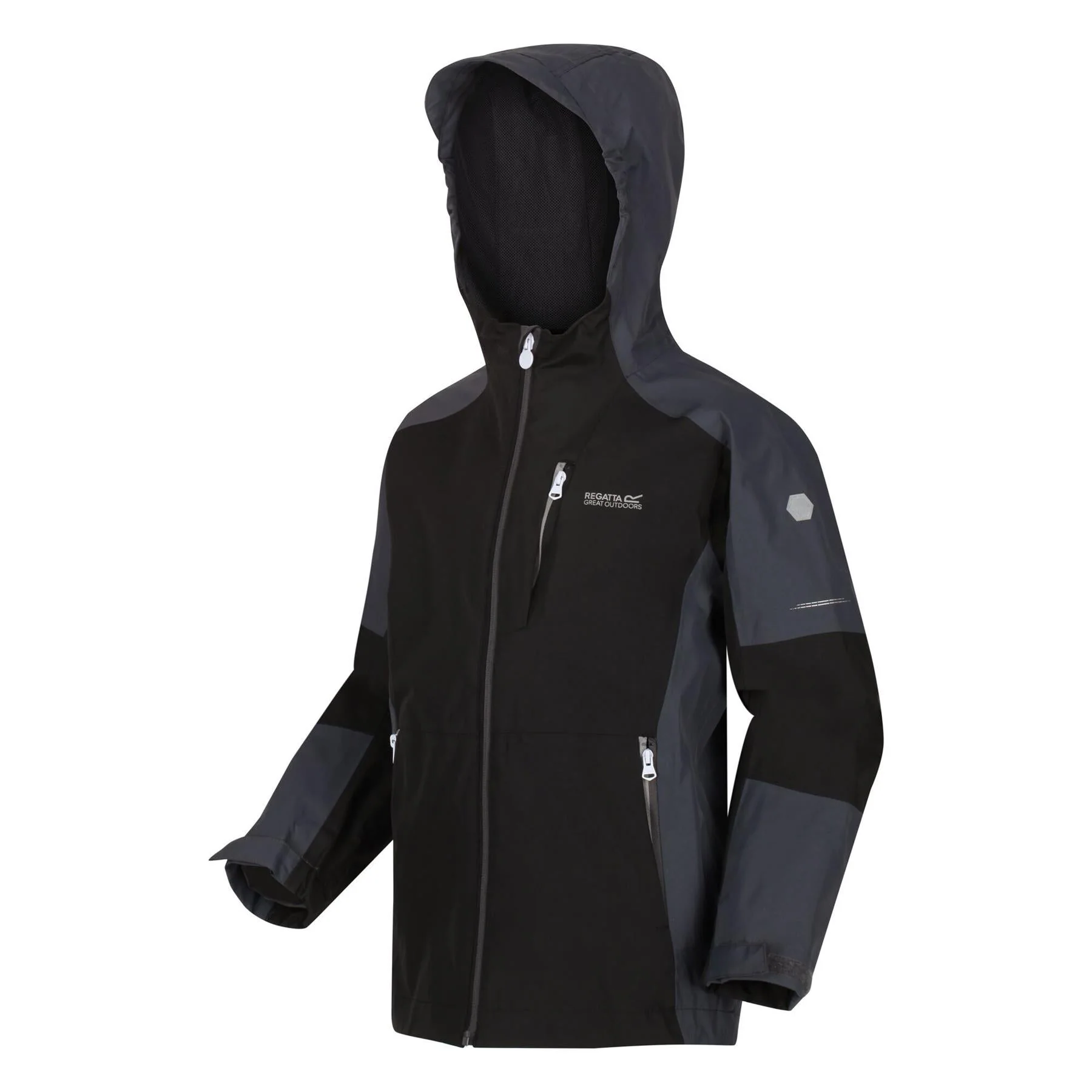 Regatta Kids Calderdale II Waterproof Hooded Zip Pocket Jacket - Image 4