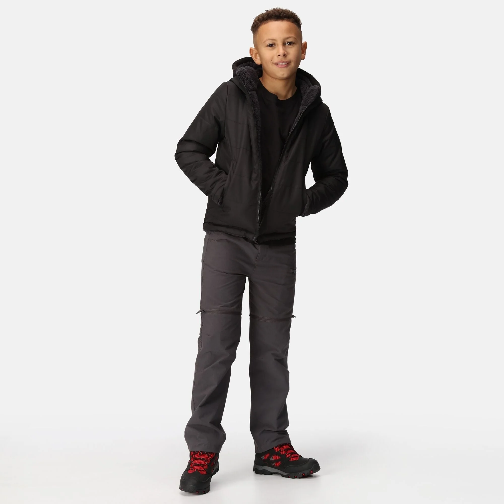Regatta Kids' Kyrell Reversible Jacket | Black Seal Grey - Image 3
