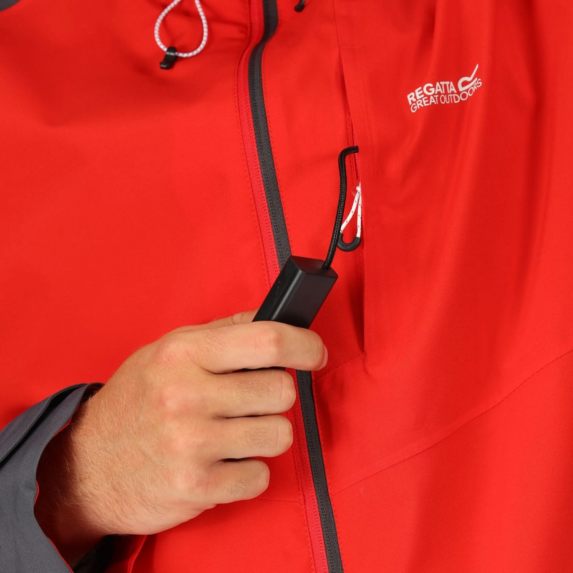 Regatta Mens Britedale Waterproof Breathable with LED Torch Jacket - Image 14
