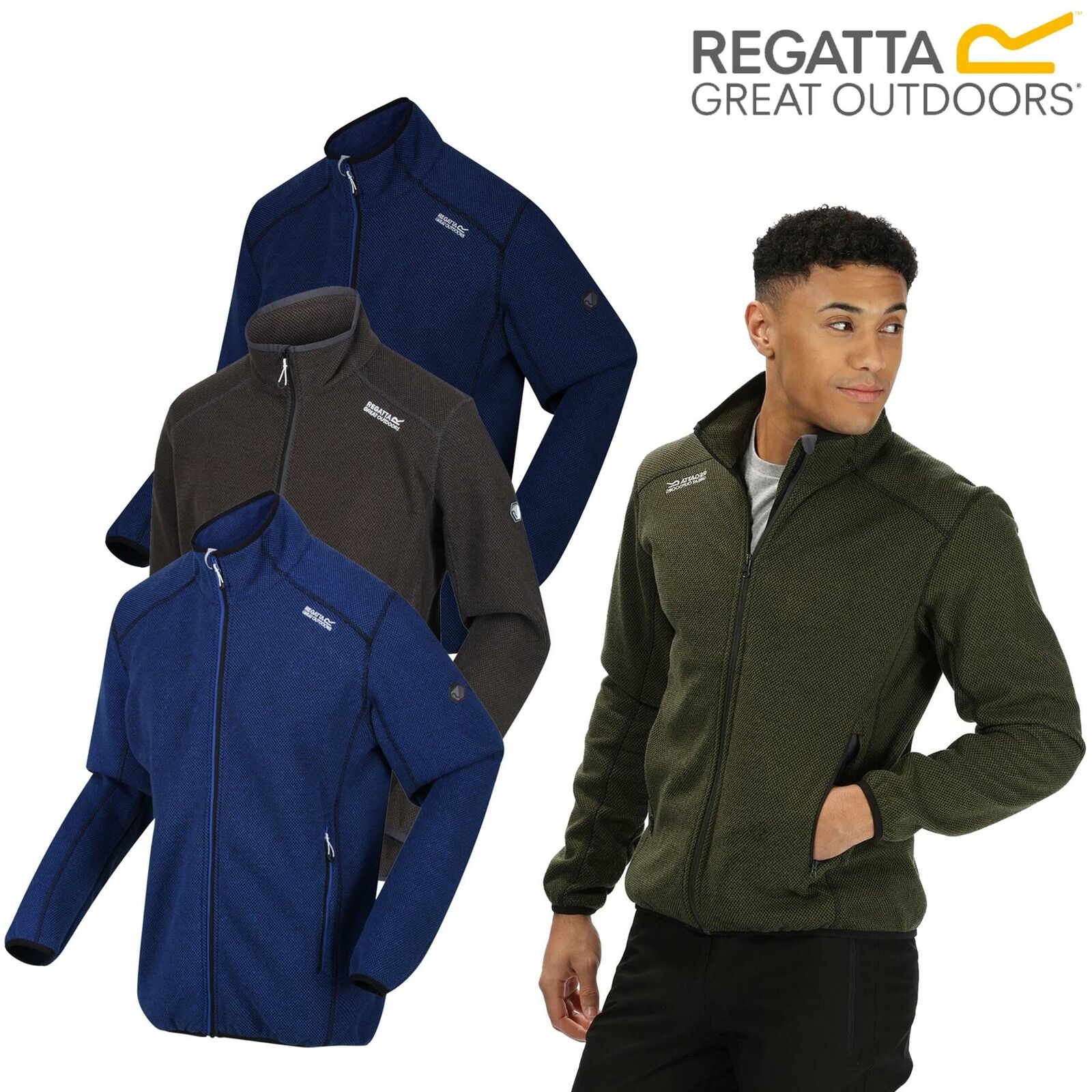 Regatta Mens Torrens Two Tone Polyester Full Zip Fleece Jacket - Image 5