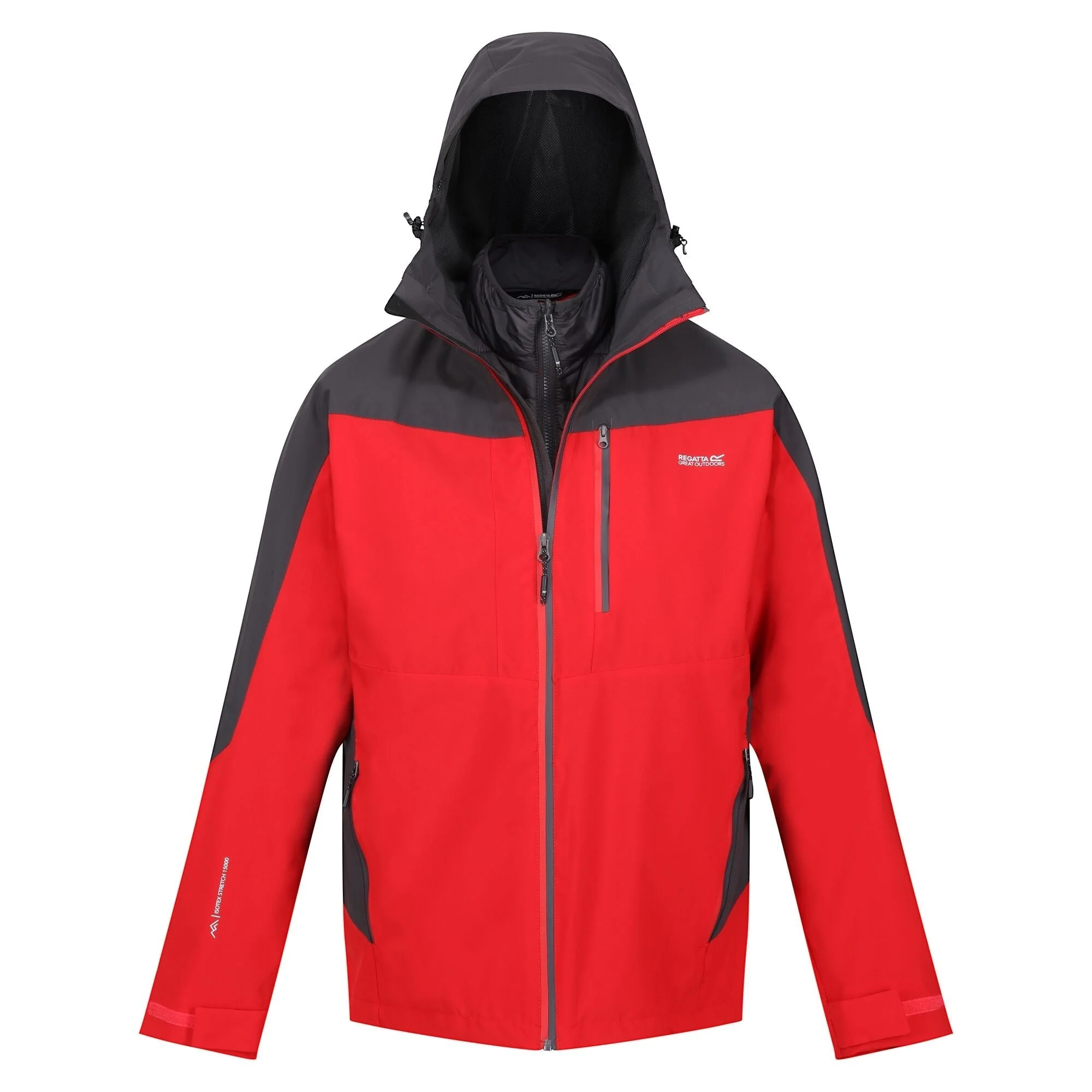 Regatta Men's Wentwood VIII 3-In-1 Waterproof Jacket Danger Red - Image 12