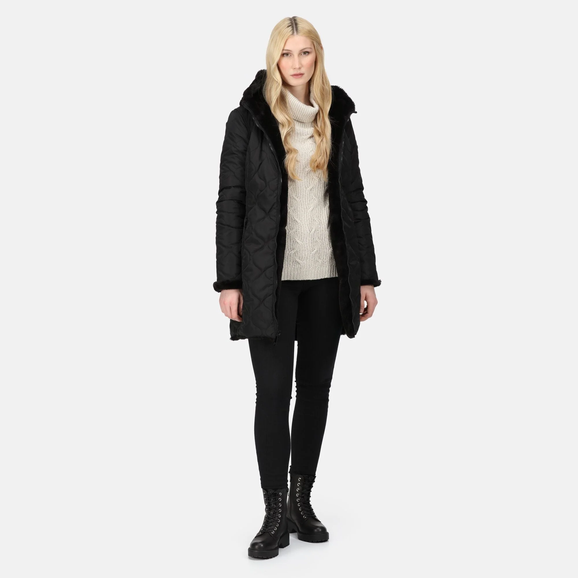 Regatta Women's Caileigh Reversible Parka Jacket - Black - Image 3