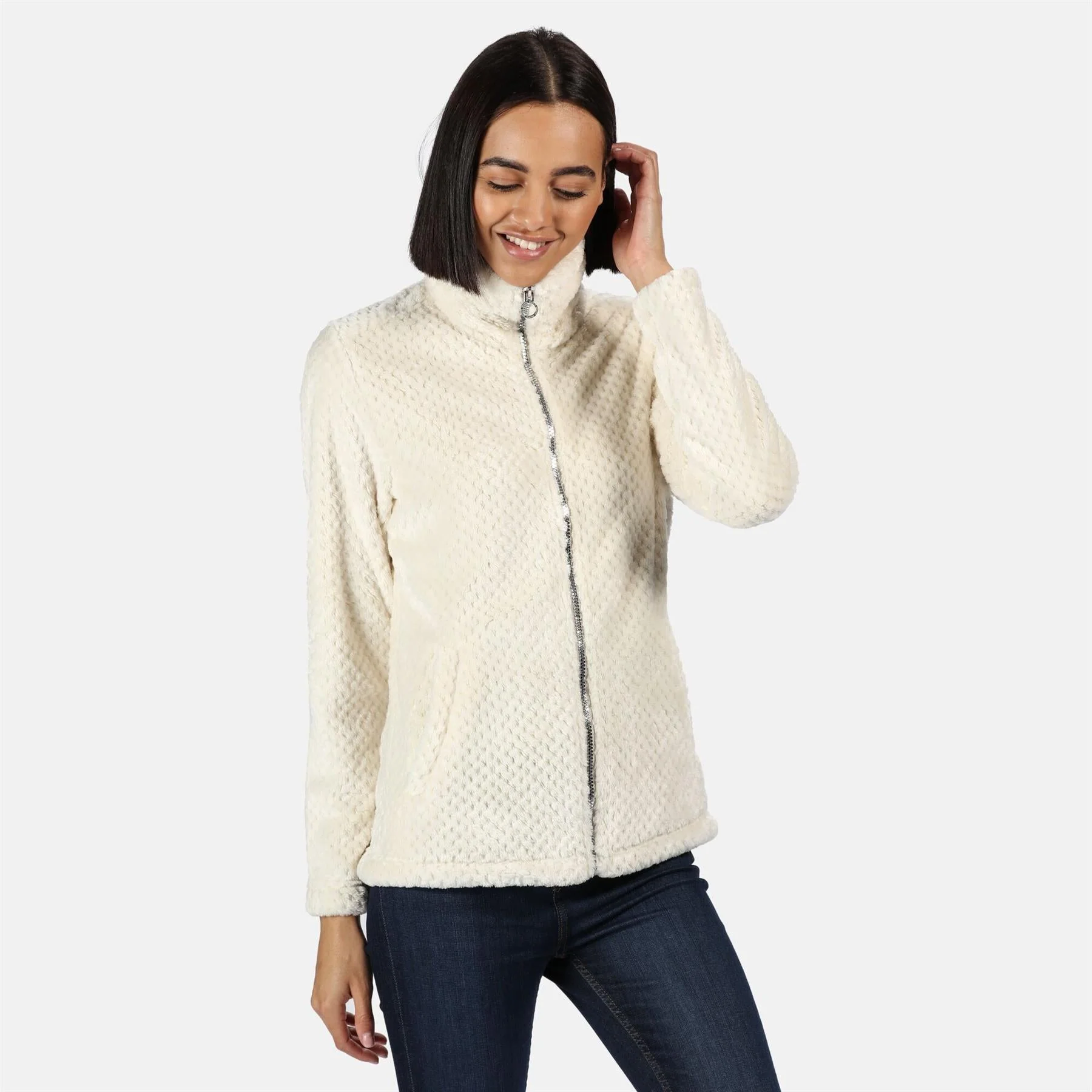 Regatta Womens Hermilla Full Zip Velour Fluffy Fleece Sweater Jacket - Image 8