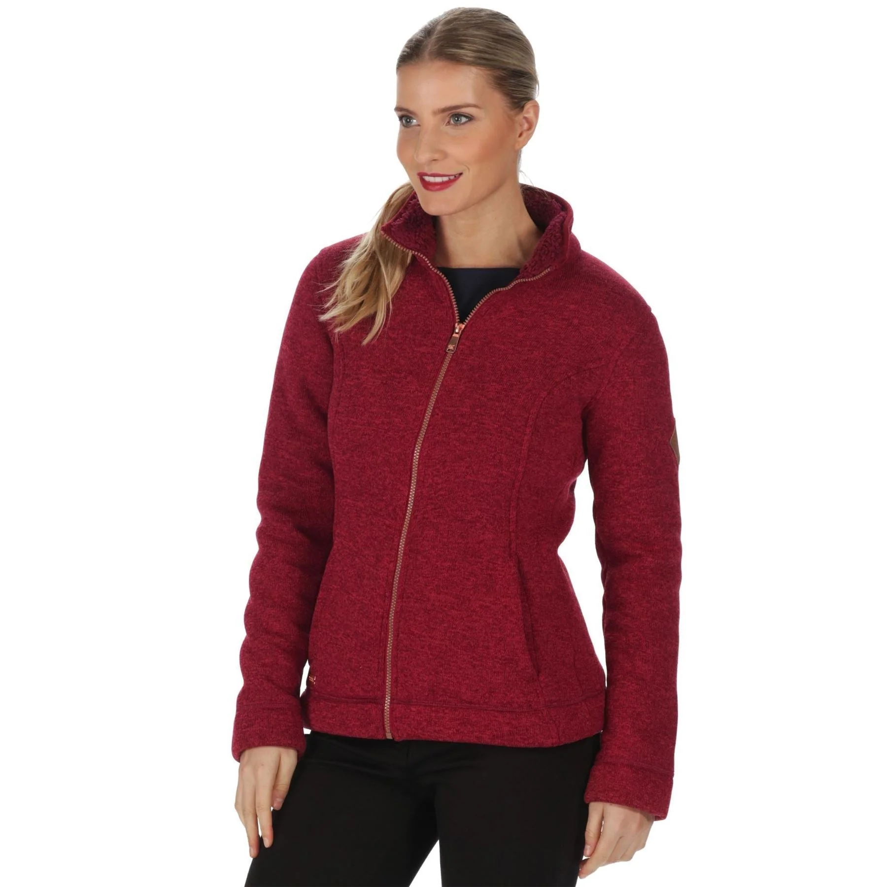 Regatta Womens Ladies Raneisha Knit Effect Bonded Fleece Jacket - Image 2