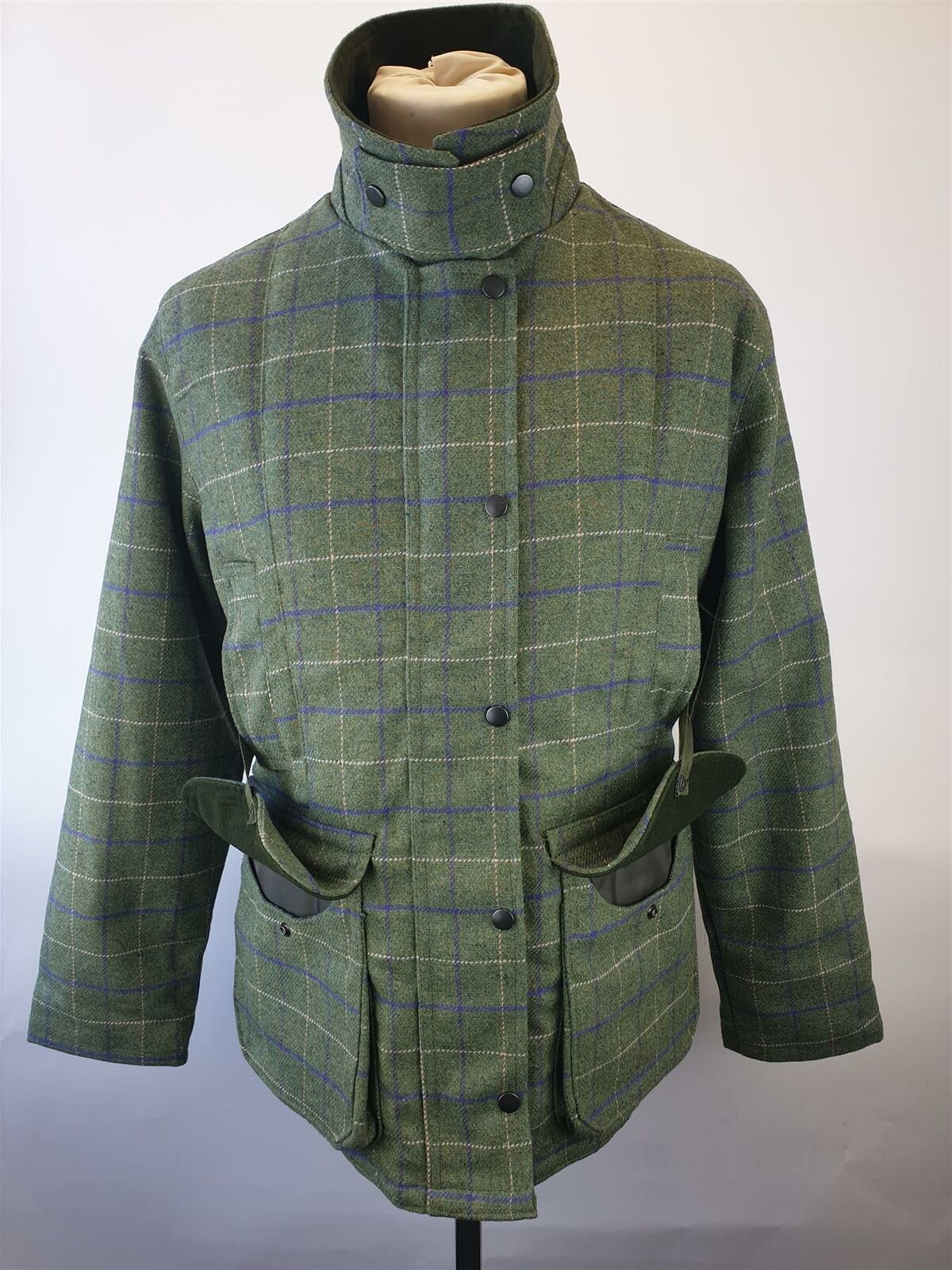 Saddle Womens Waterproof Check Tweed Hunting Shooting Jacket - Image 3