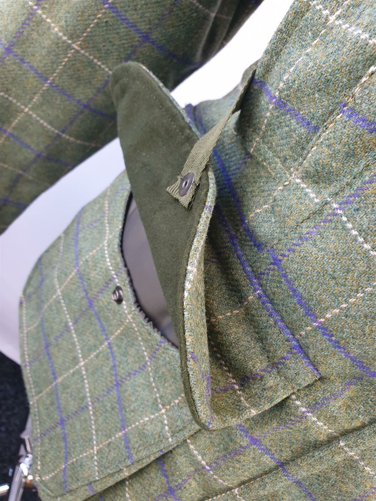 Saddle Womens Waterproof Check Tweed Hunting Shooting Jacket - Image 4