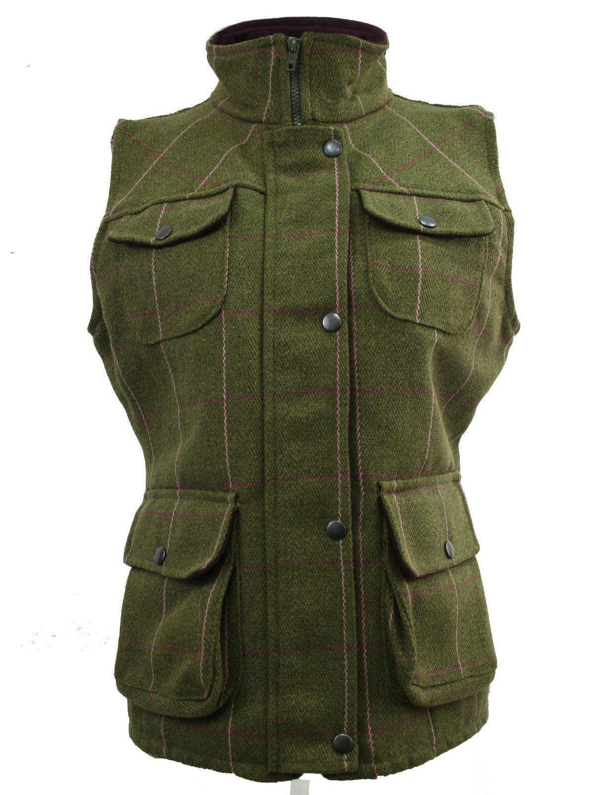 Shire Classics Womens Windsor Country Fitted Tweed Waistcoat Gilet Pink Check - Image 6