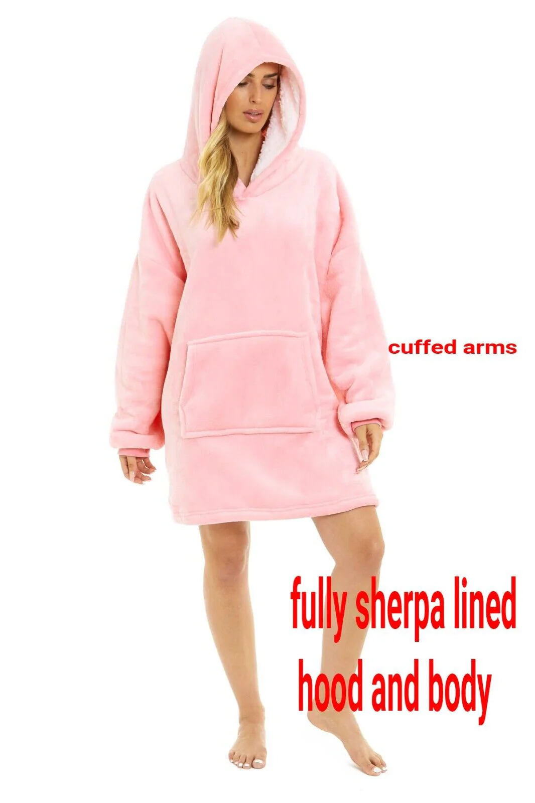 Foxburry - Snuggle in Style: Ladies Oversized Sherpa Blanket Hoodie - Image 3