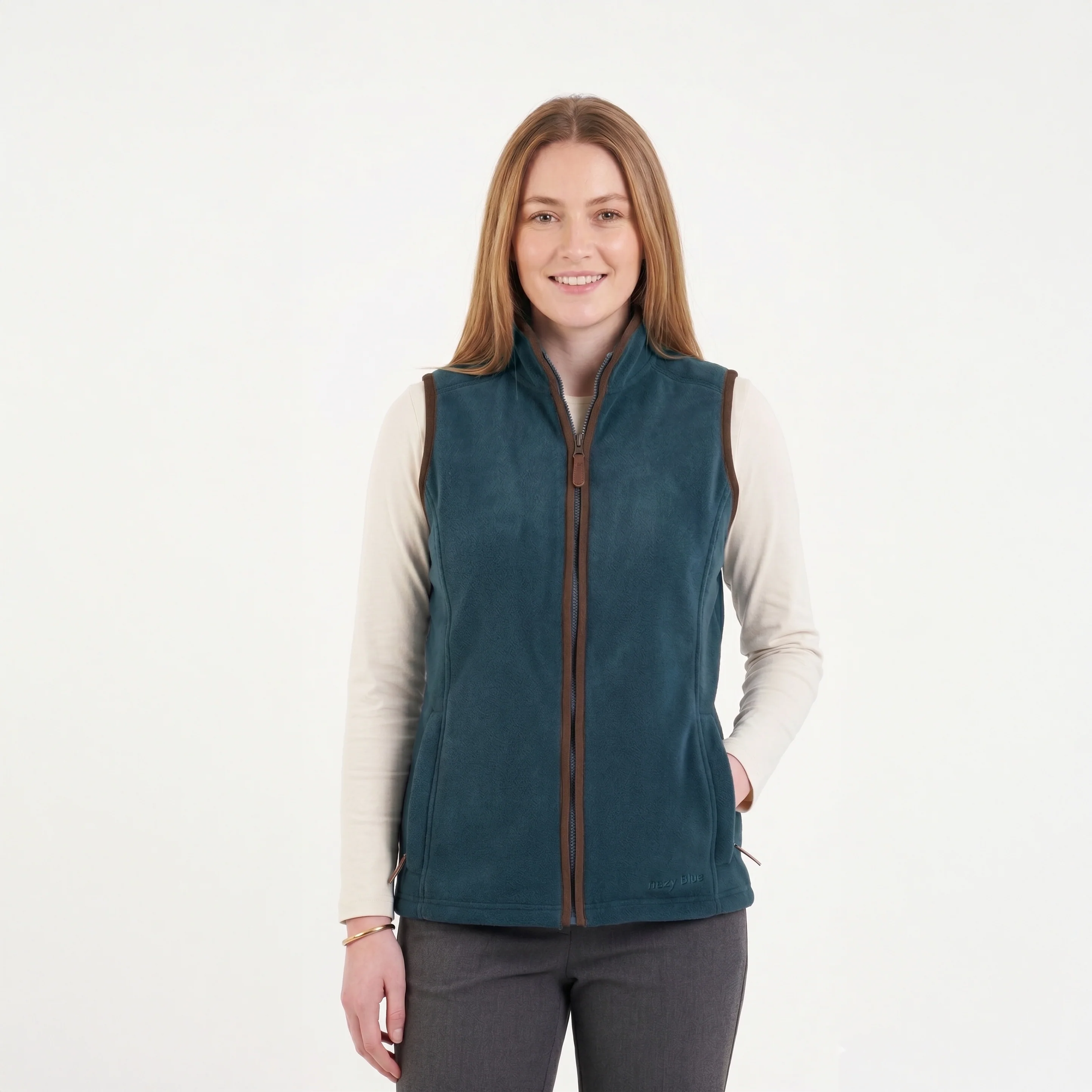 Hazy Blue Womens Sofia Full Zip Fleece Bodywarmer - Image 4