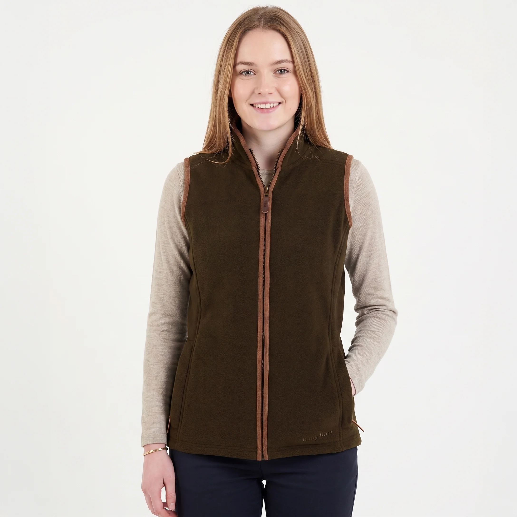 Hazy Blue Womens Sofia Full Zip Fleece Bodywarmer - Image 5