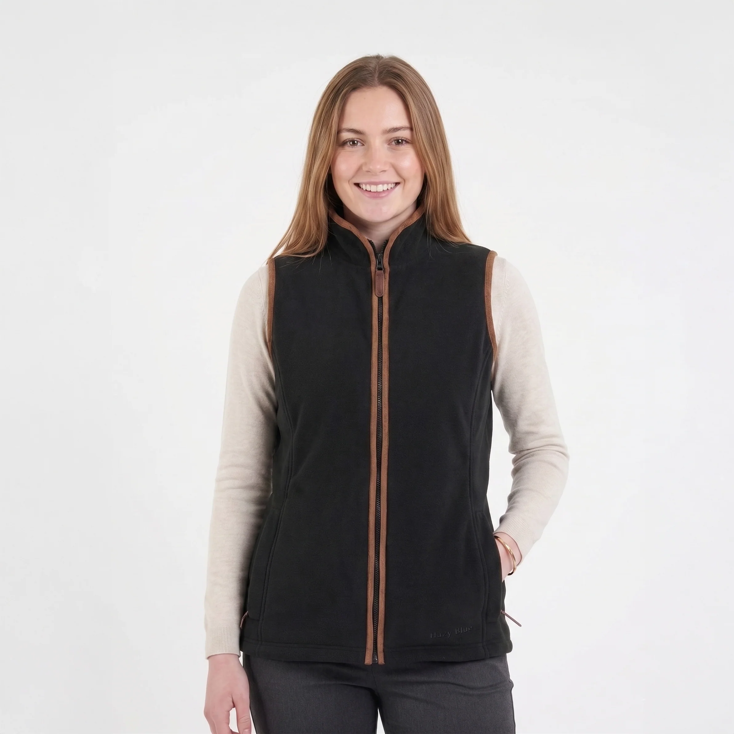 Hazy Blue Womens Sofia Full Zip Fleece Bodywarmer - Image 6