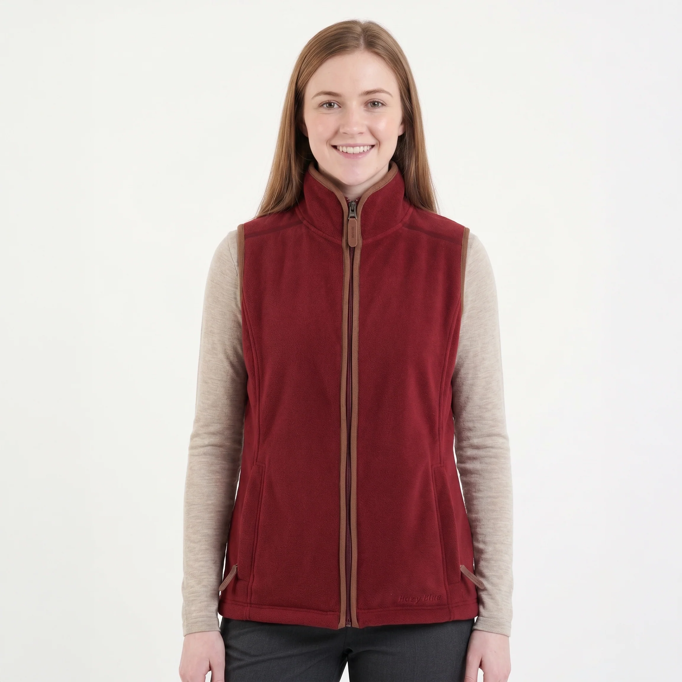 Hazy Blue Womens Sofia Full Zip Fleece Bodywarmer - Image 7