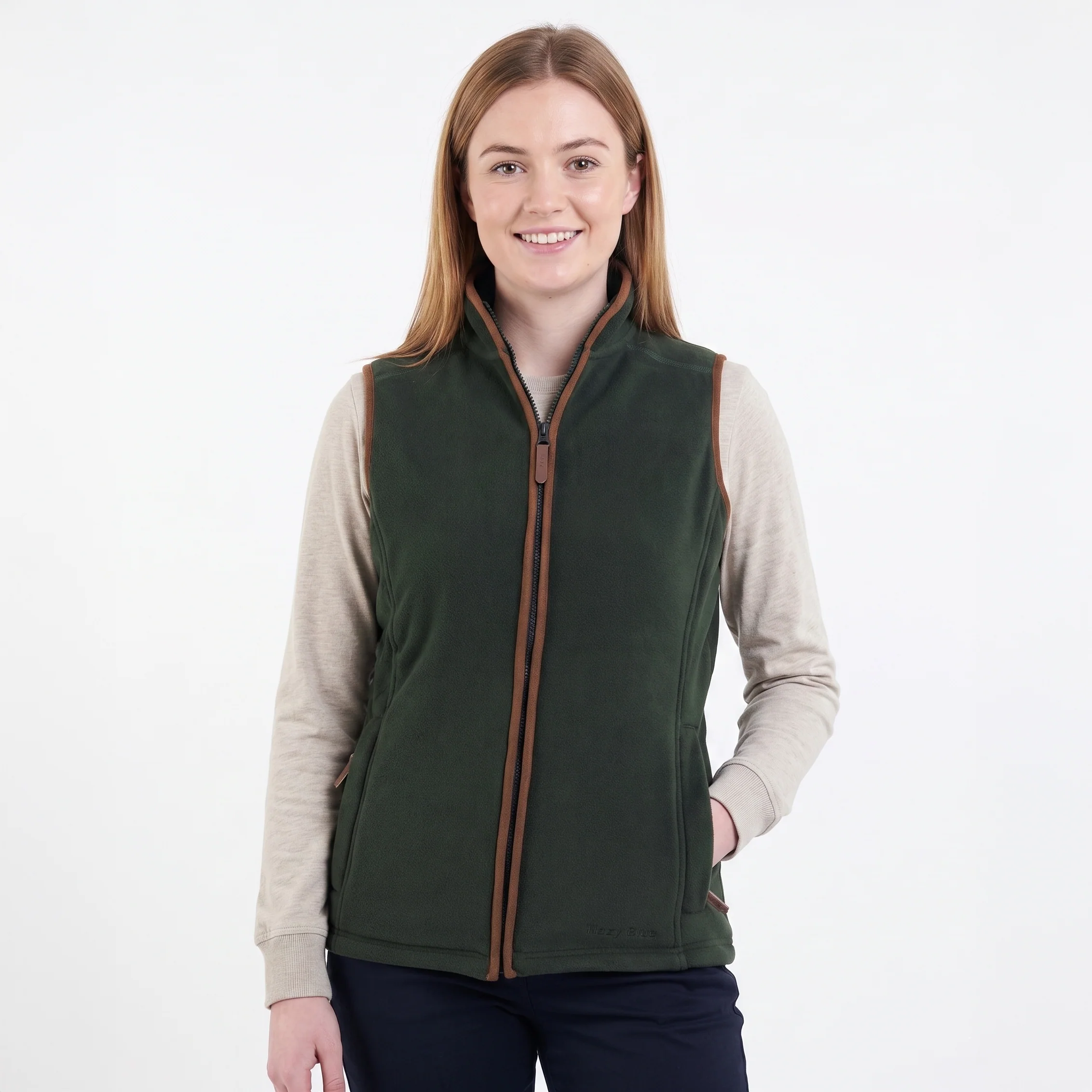 Hazy Blue Womens Sofia Full Zip Fleece Bodywarmer - Image 8