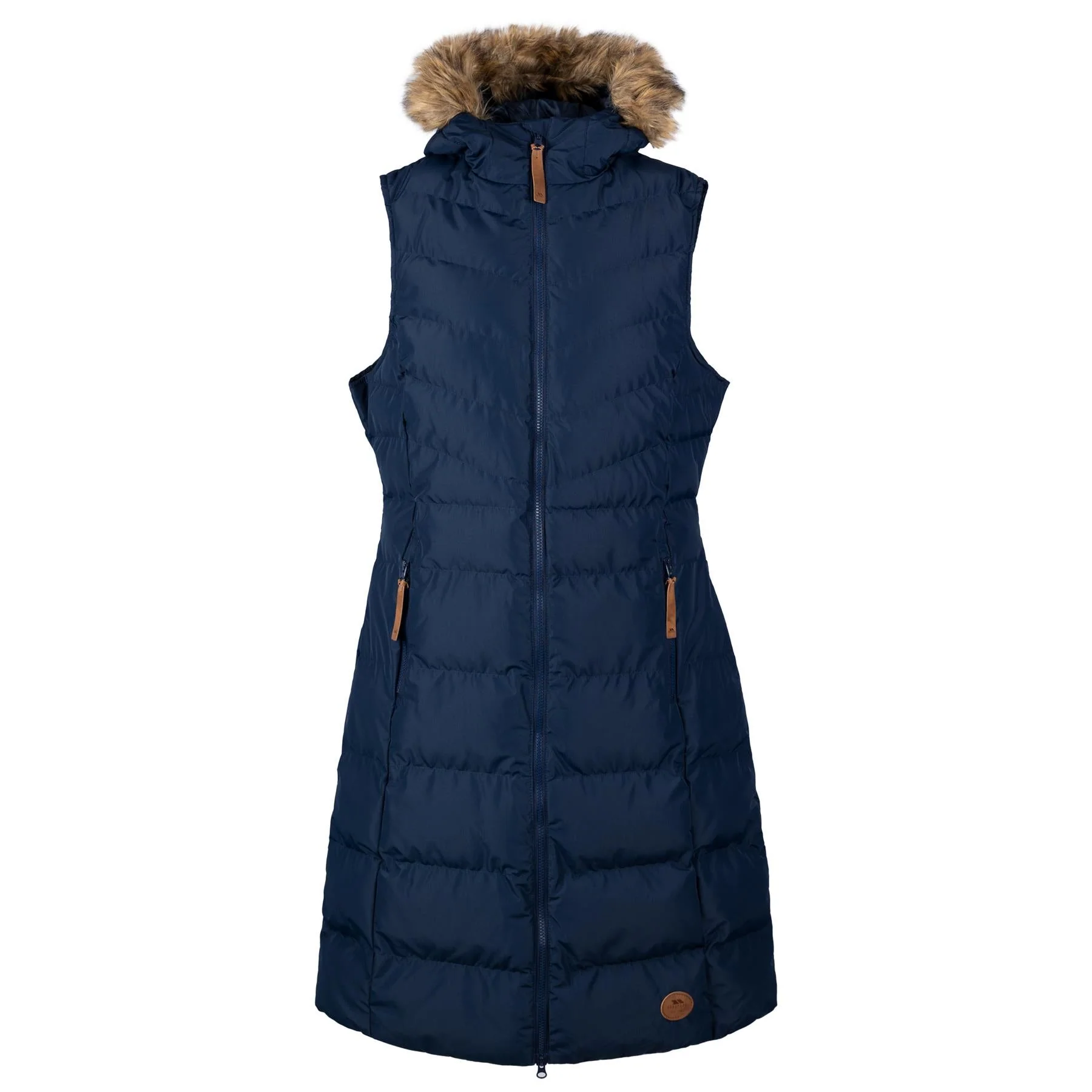 Trespass Audrey Long Gilet Sleeveless Quilted Hooded Limited Edition Bodywarmer - Image 3