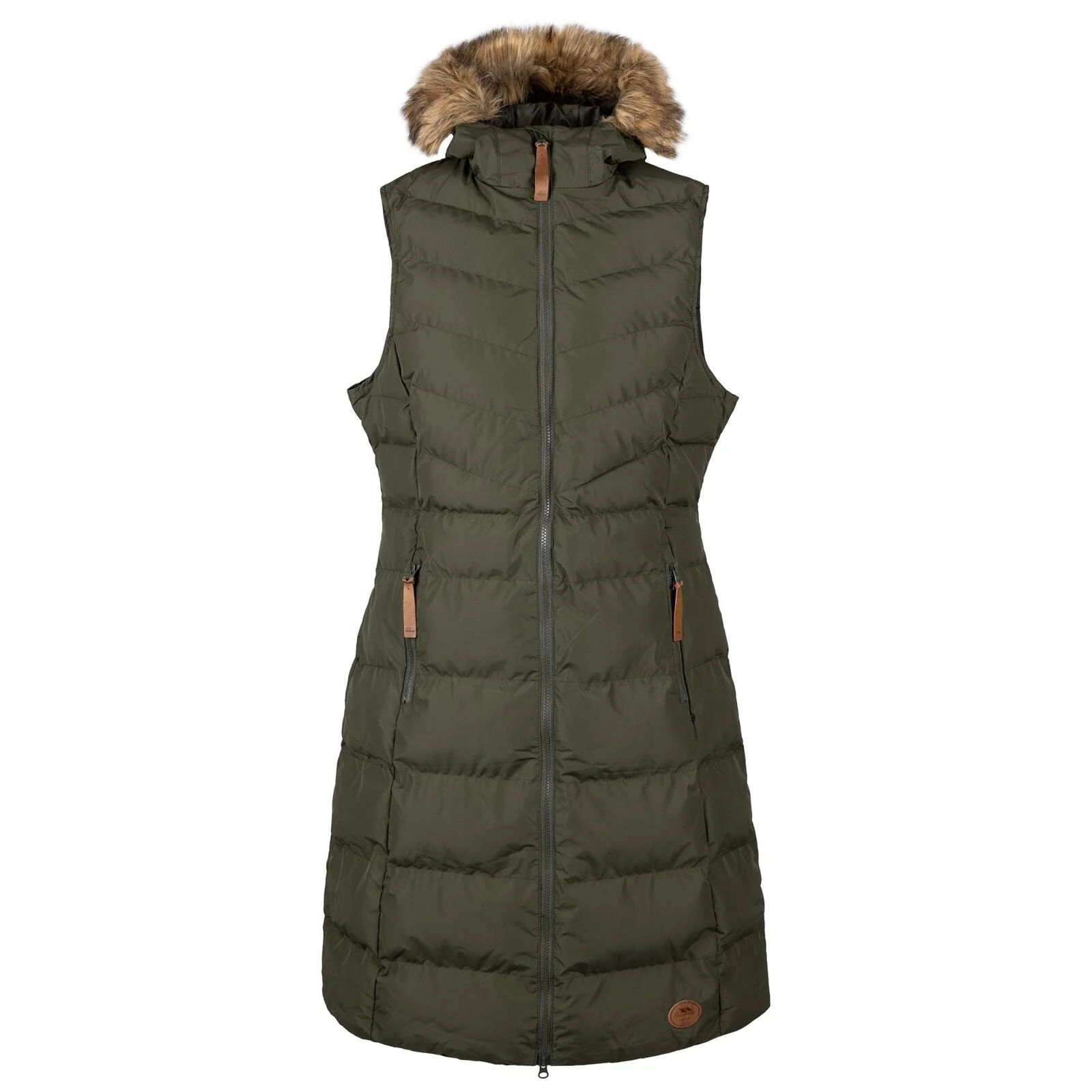 Trespass Audrey Long Gilet Sleeveless Quilted Hooded Limited Edition Bodywarmer - Image 9