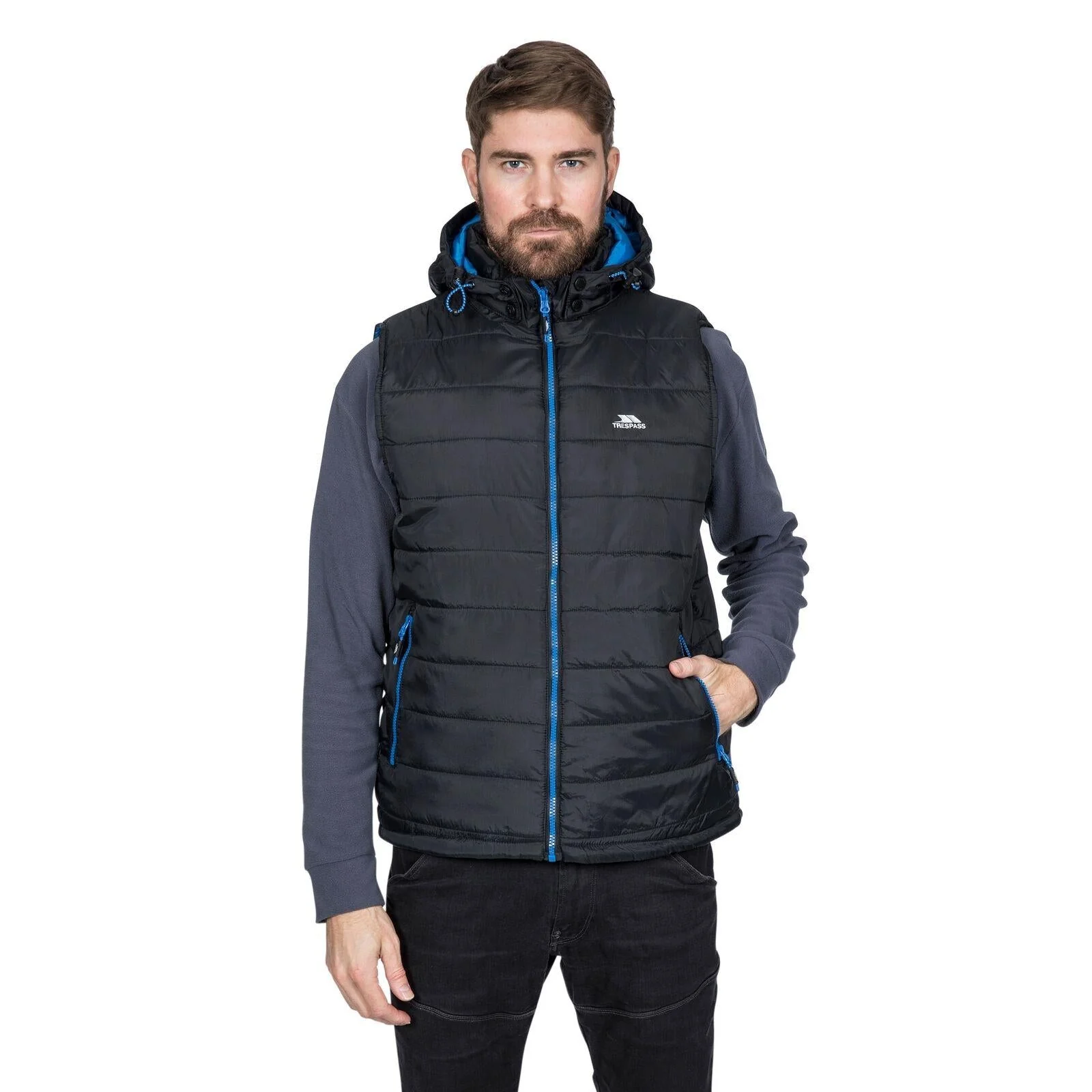 Trespass Mens Franklyn Padded Warm Hooded Insulated Bodywarmer - Image 6