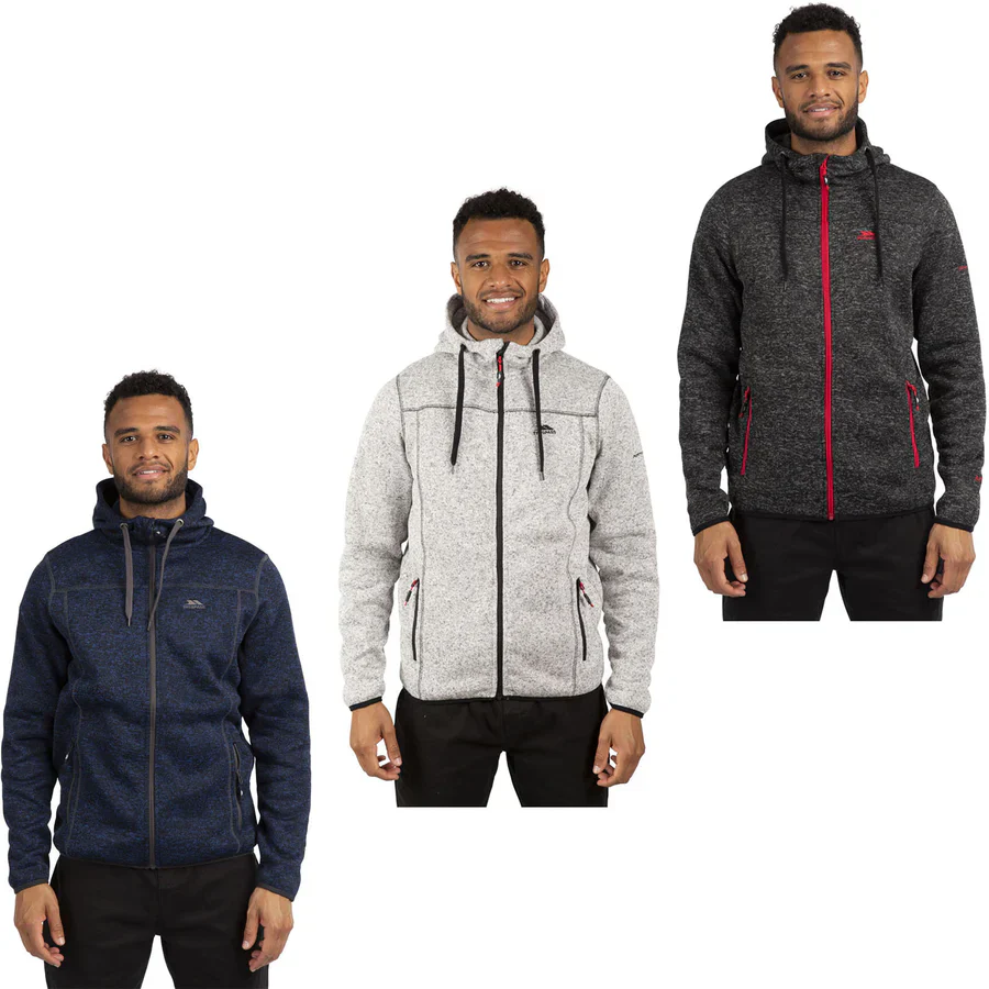 Trespass Mens Odeno B Hooded Full Zip Fleece Jacket - Image 3