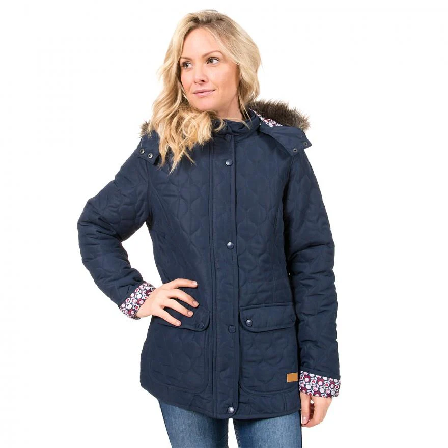 Trespass Womens Jenna Jacket Waterproof Qulited Padded Hooded Coat - Image 3