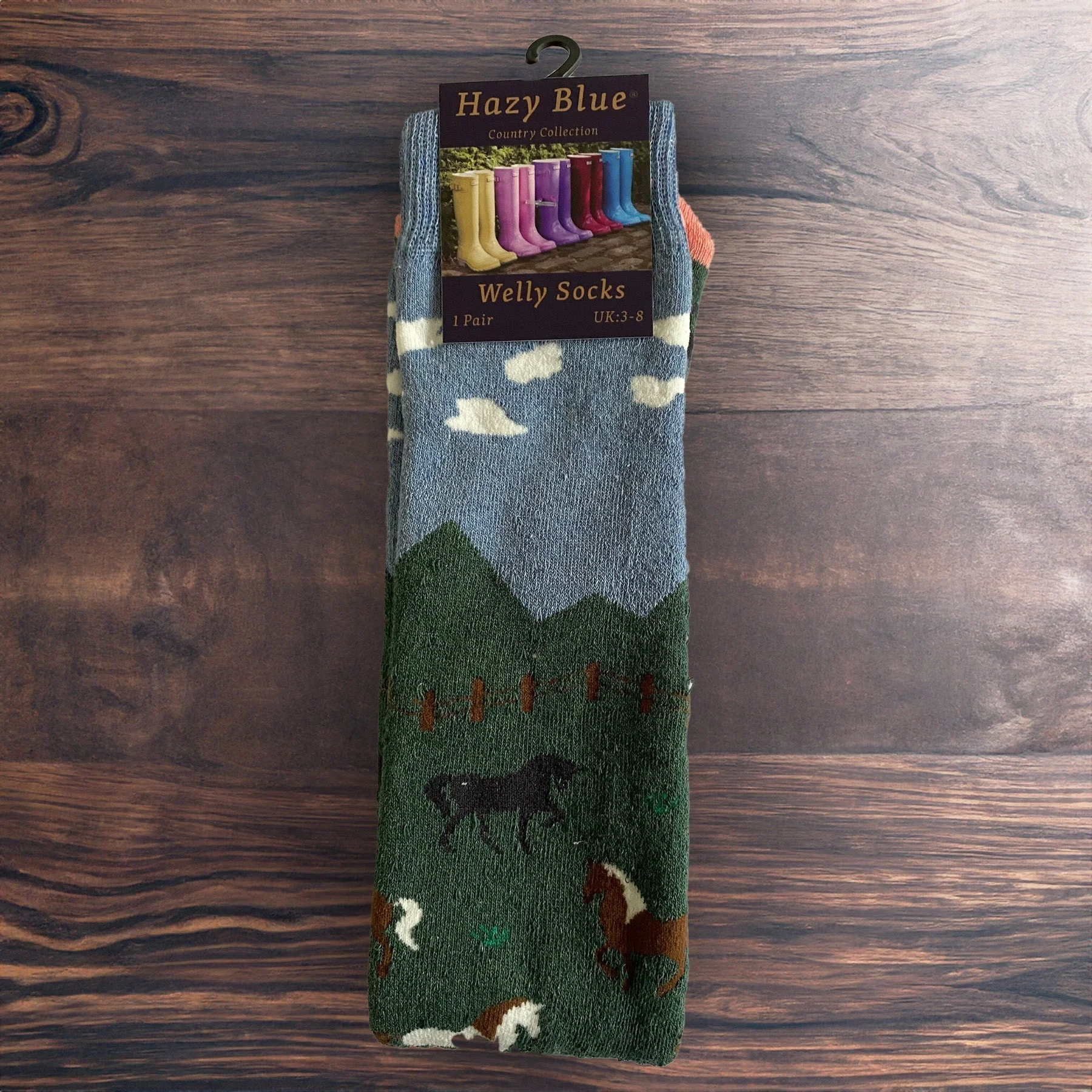 Hazy Blue Welly Socks (Sizes 3-8) - Image 17