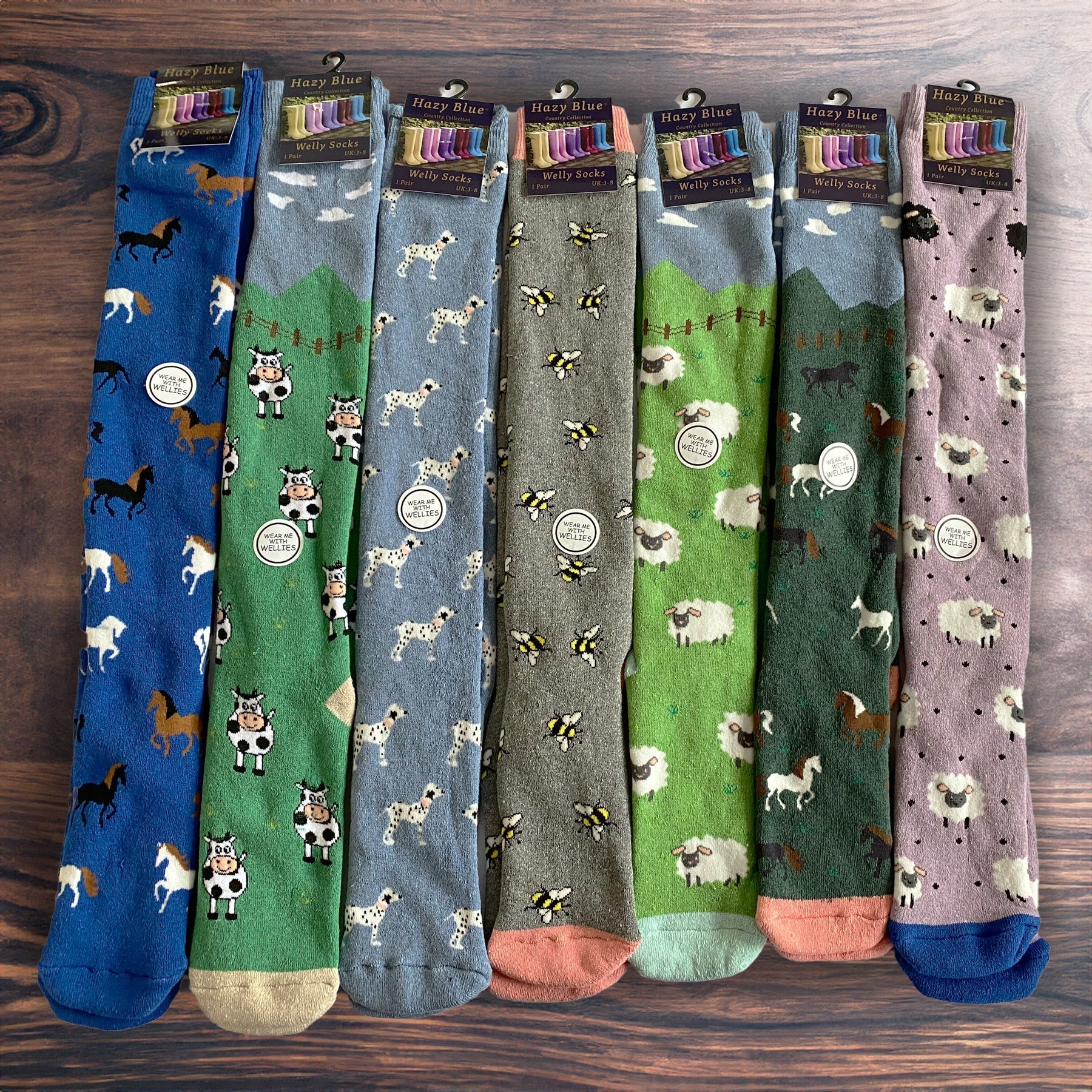 Hazy Blue Welly Socks (Sizes 3-8) - Image 29