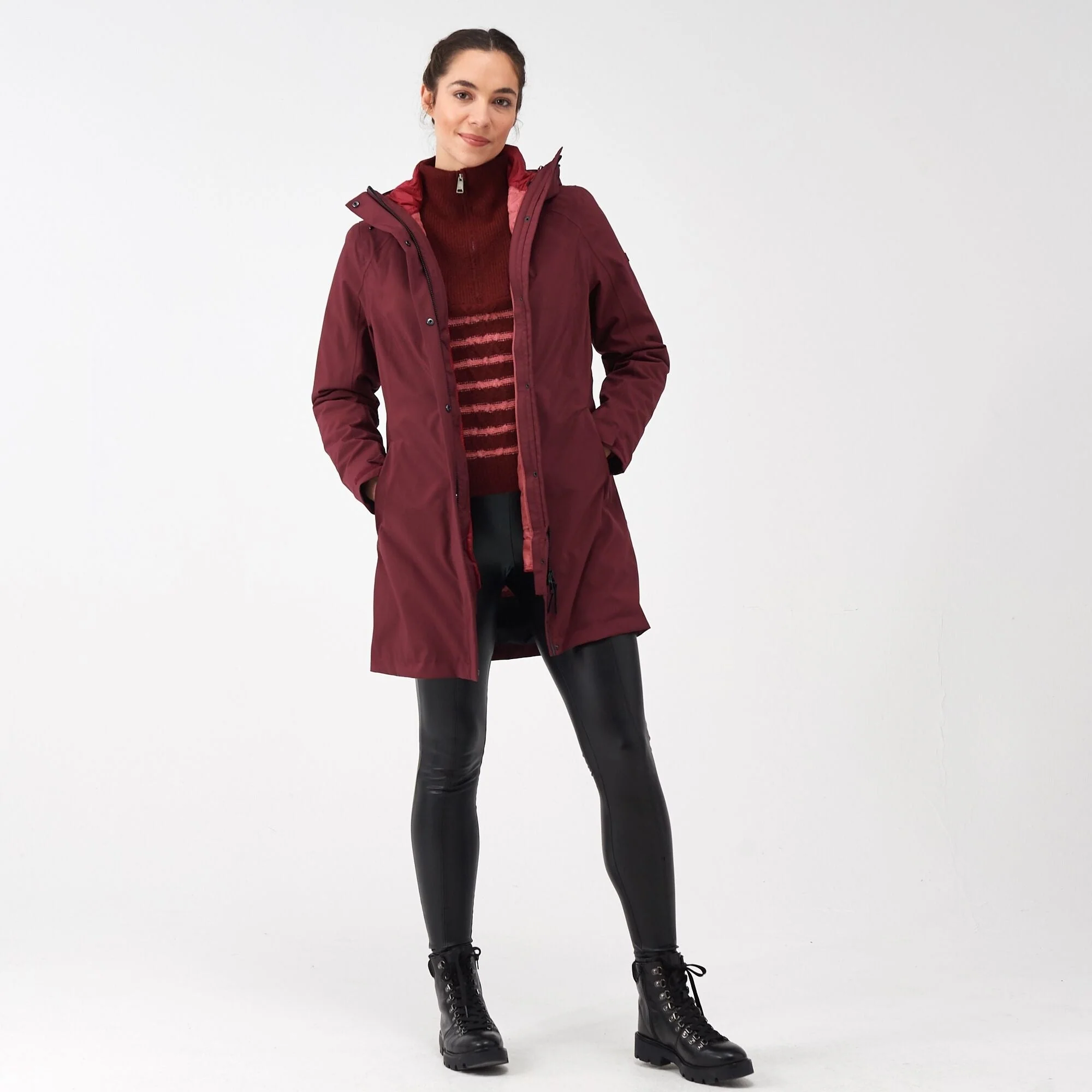 Women's Denbury IV 2 in 1 Waterproof Jacket | Burgundy Rumba Red - Image 3