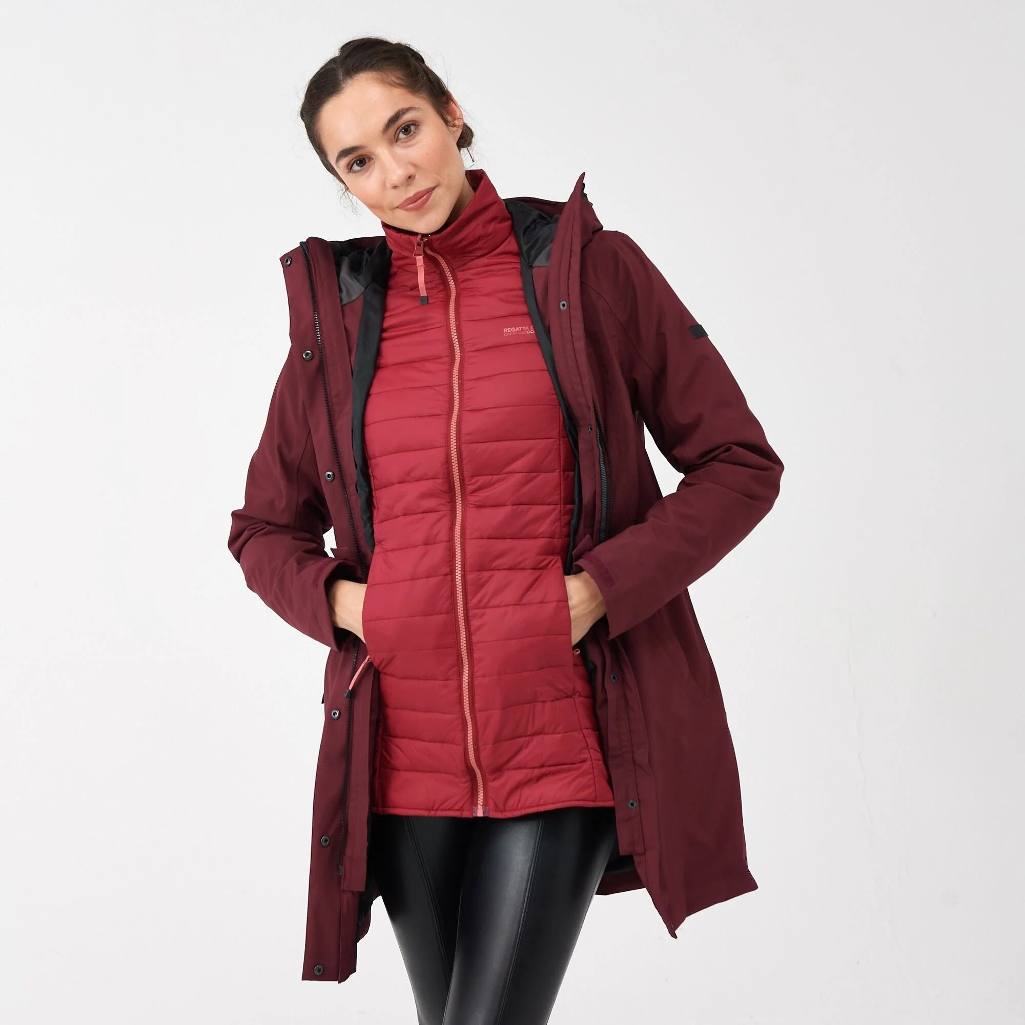 Women's Denbury IV 2 in 1 Waterproof Jacket | Burgundy Rumba Red - Image 6