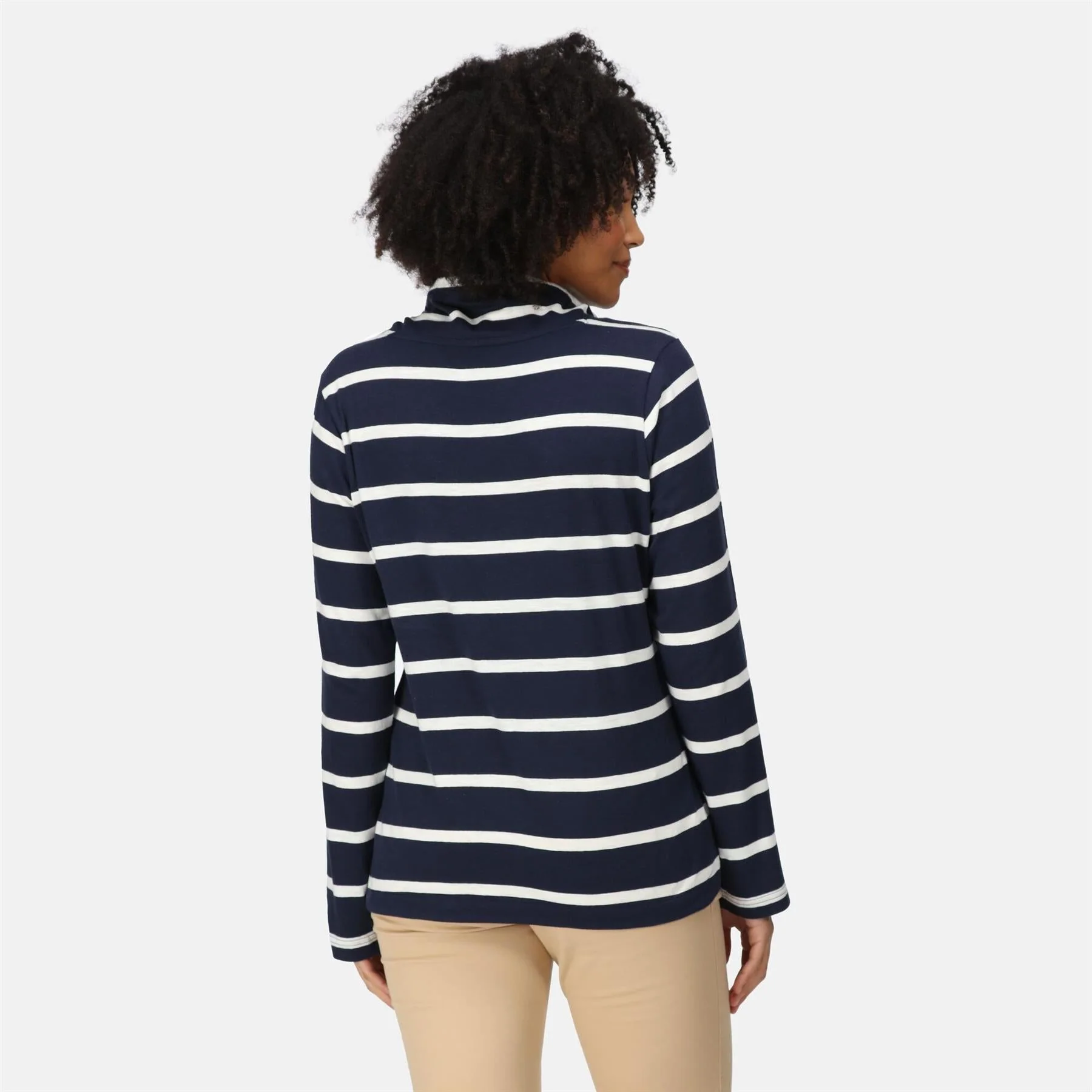 Women's Helvine Striped Sweatshirt | Navy White Stripe - Image 2