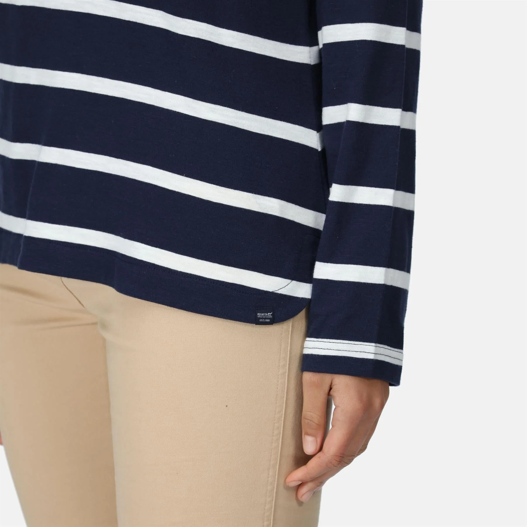 Women's Helvine Striped Sweatshirt | Navy White Stripe - Image 4