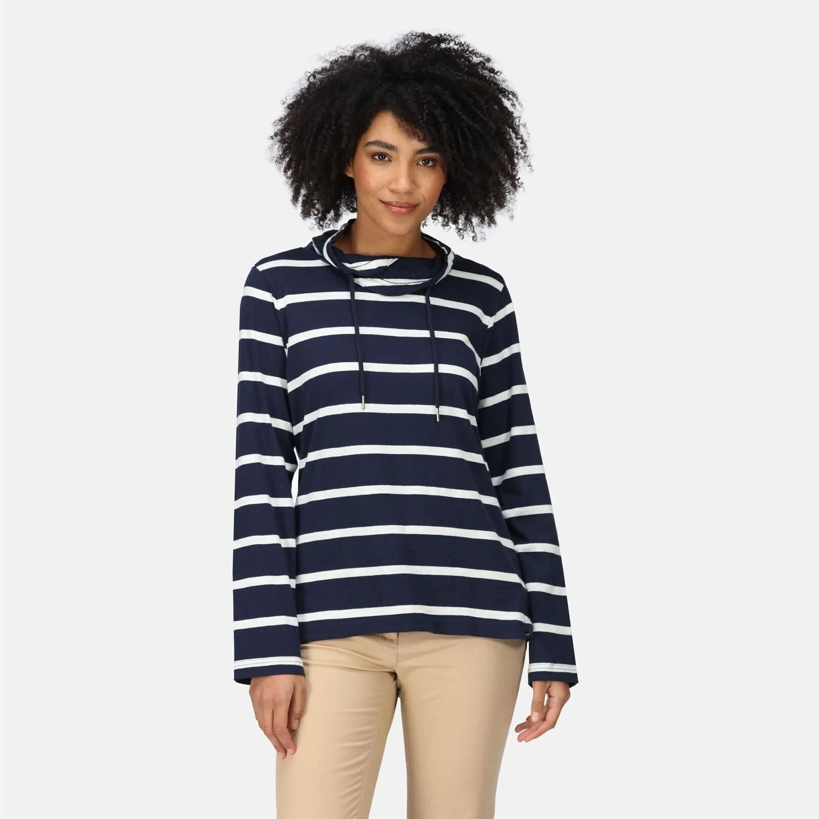 Women's Helvine Striped Sweatshirt | Navy White Stripe - Image 5