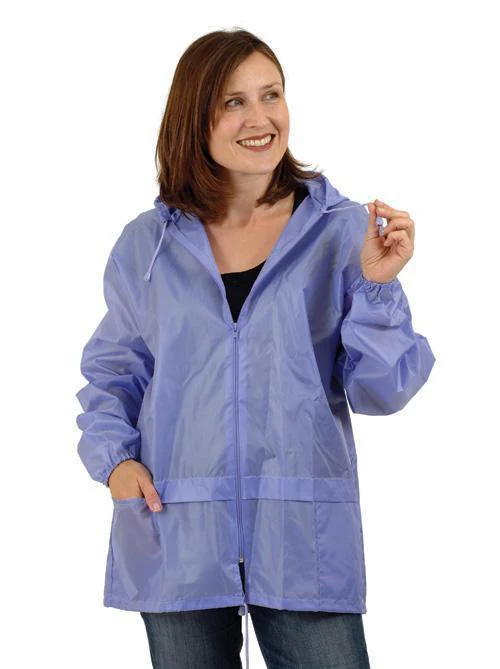 Womens Ladies Nylon Water Resistant Packaway Rain Coat Jacket Foldable Packable - Image 8