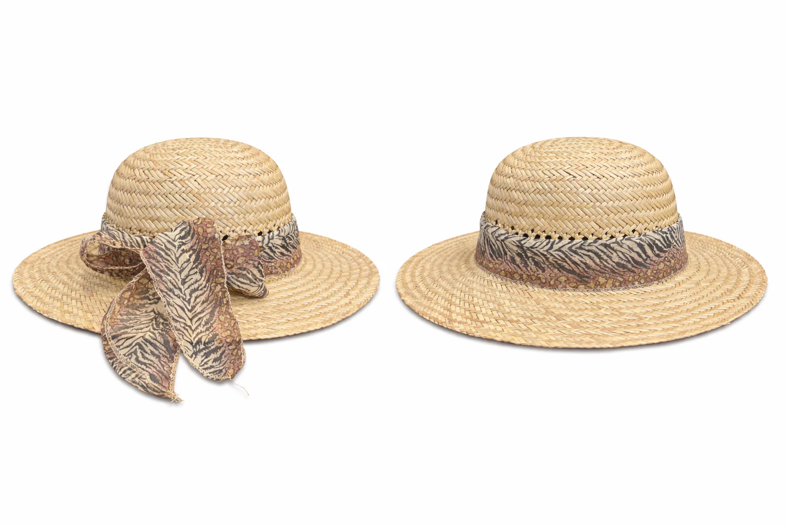 Women's Summer Sun Straw Beach Hat with ribbon - Image 3